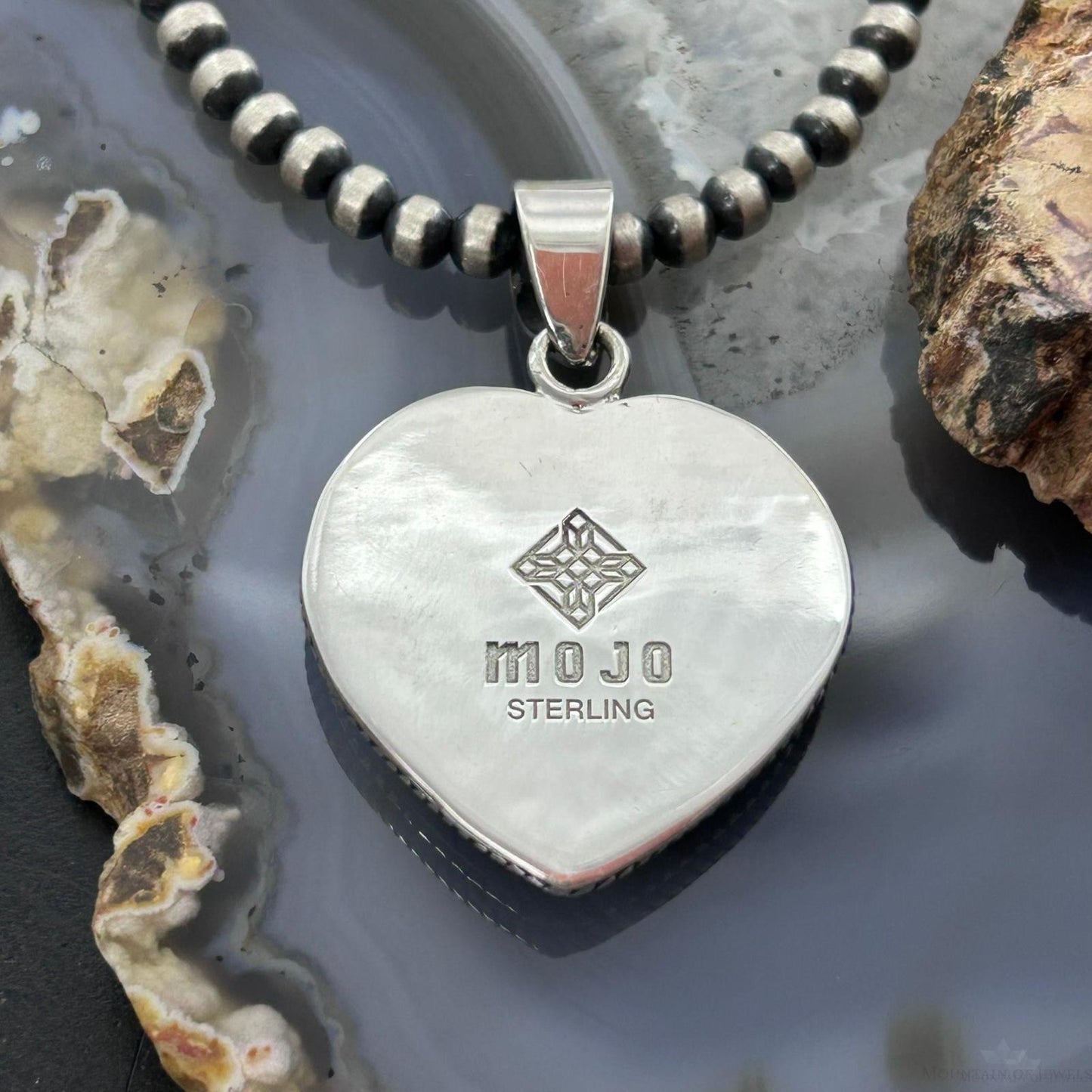 Sterling Silver Southwestern Style Charoite Heart Pendant For Women #1