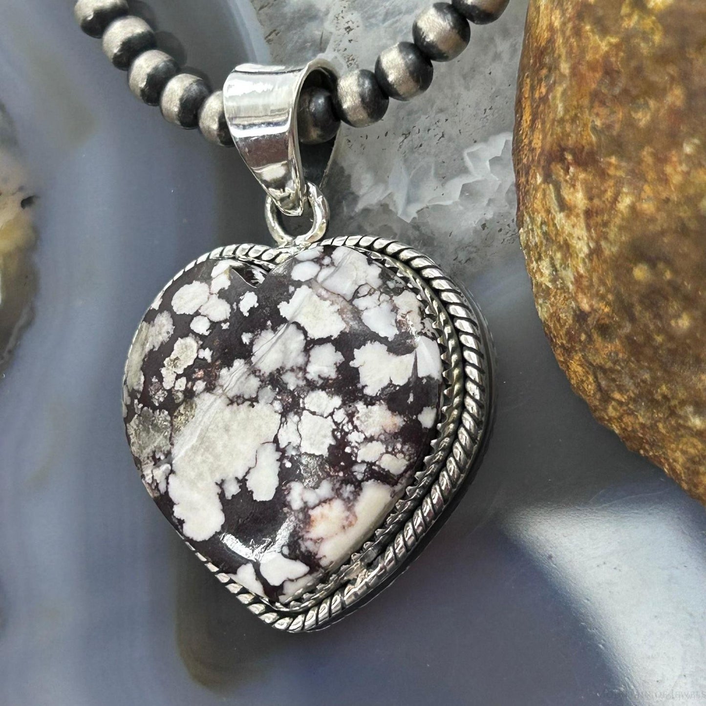 Sterling Silver Southwestern Style Wild Horse Heart Pendant For Women #1