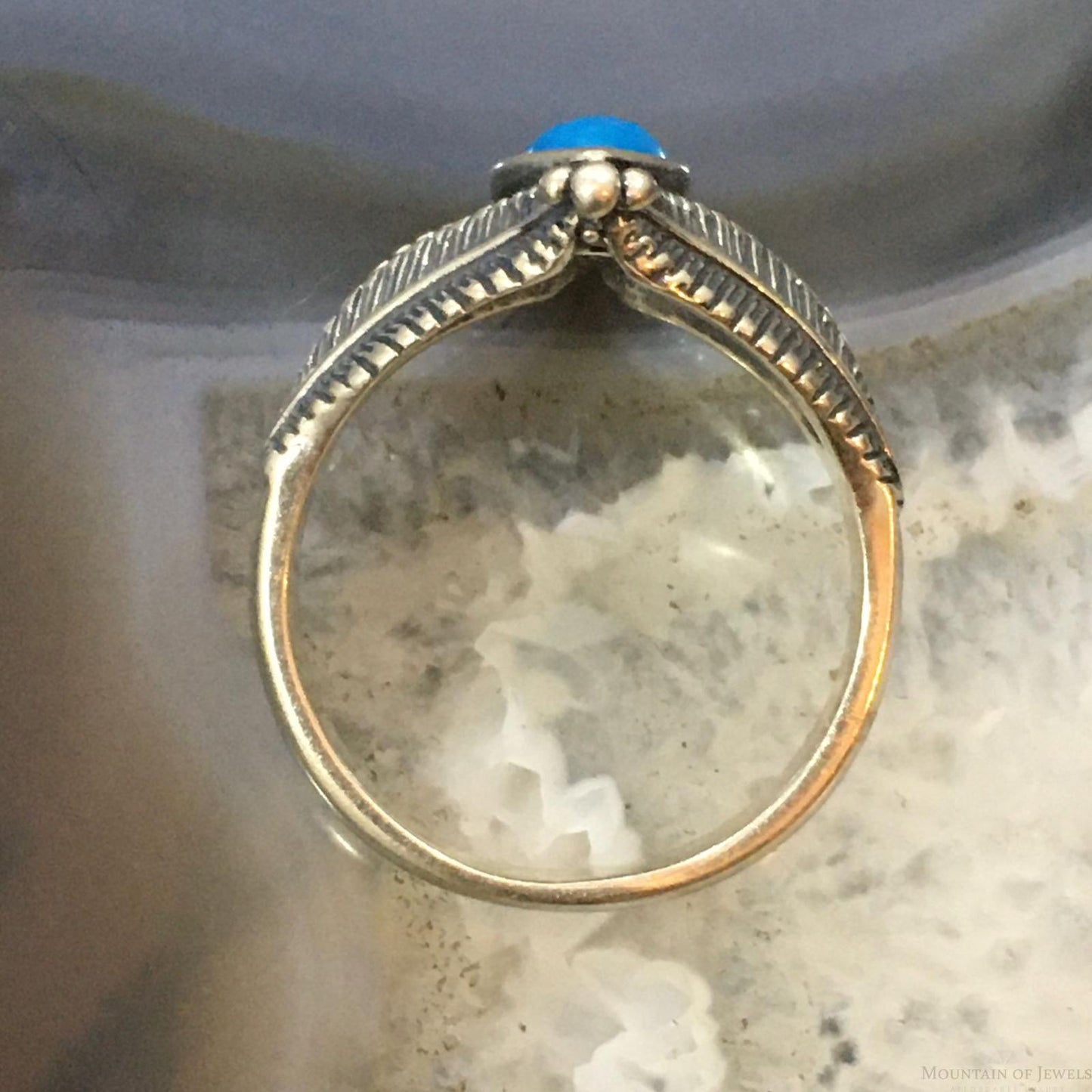 Carolyn Pollack Sterling Silver Marquise Sleeping Beauty Turquoise Ring For Women