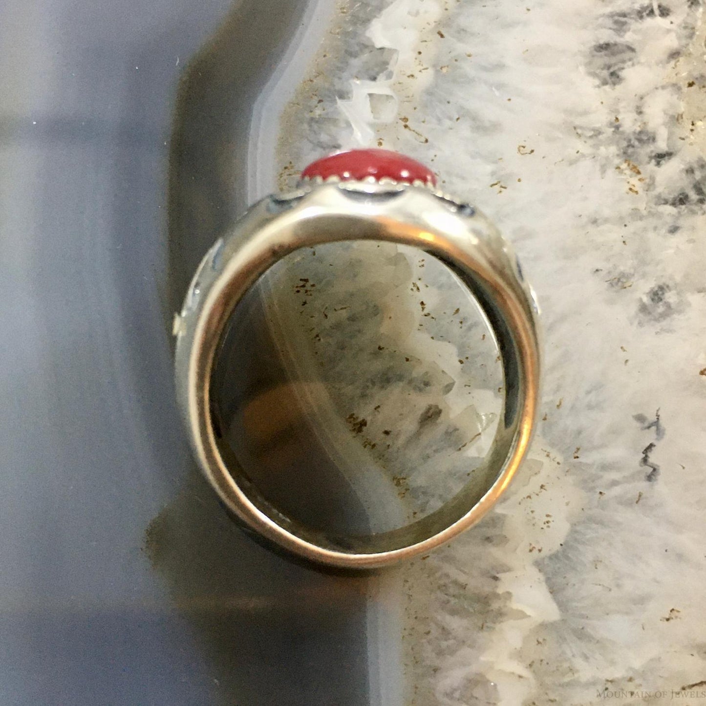 Carolyn Pollack Southwestern Style Sterling Silver Red Jasper Shield Ring For Women