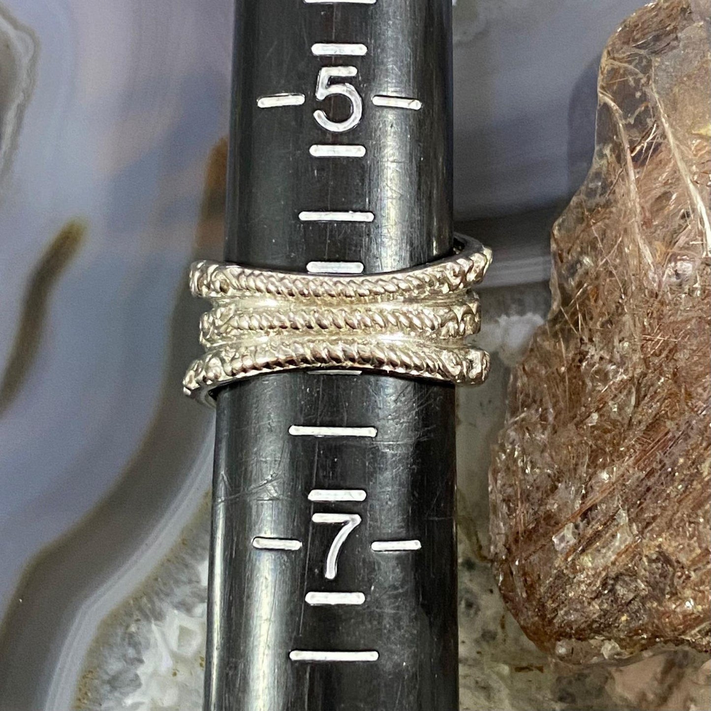 Carolyn Pollack Sterling Silver 4 Oval Faceted London Blue Topaz Decorated Ring For Women