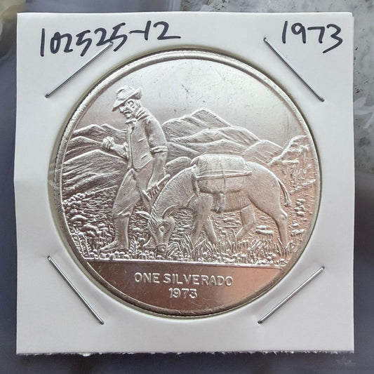 US 1973 One Troy Ounce .999 Fine Silver American Prospector w/Horse #102525-12