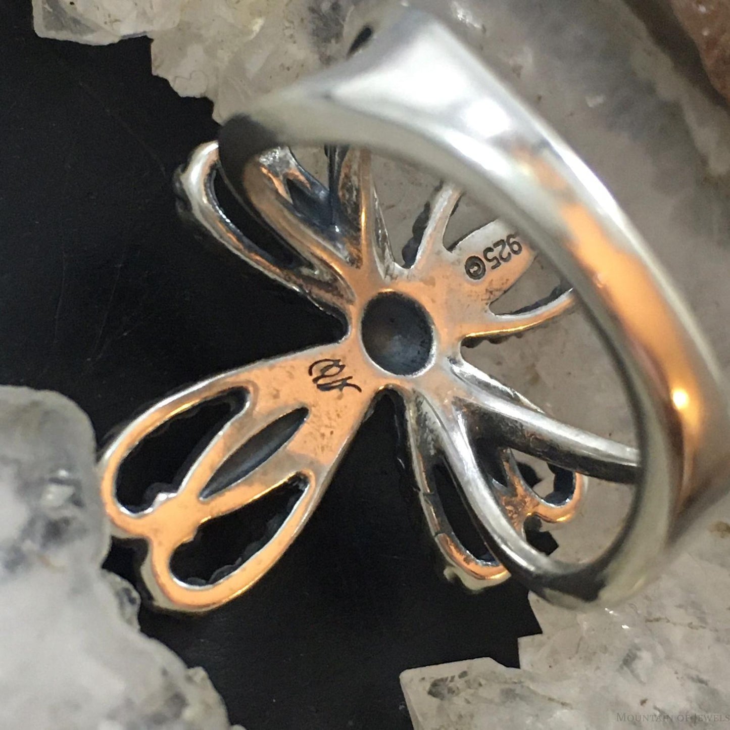Carolyn Pollack Southwestern Style Sterling Silver Rope Cross Ring For Women