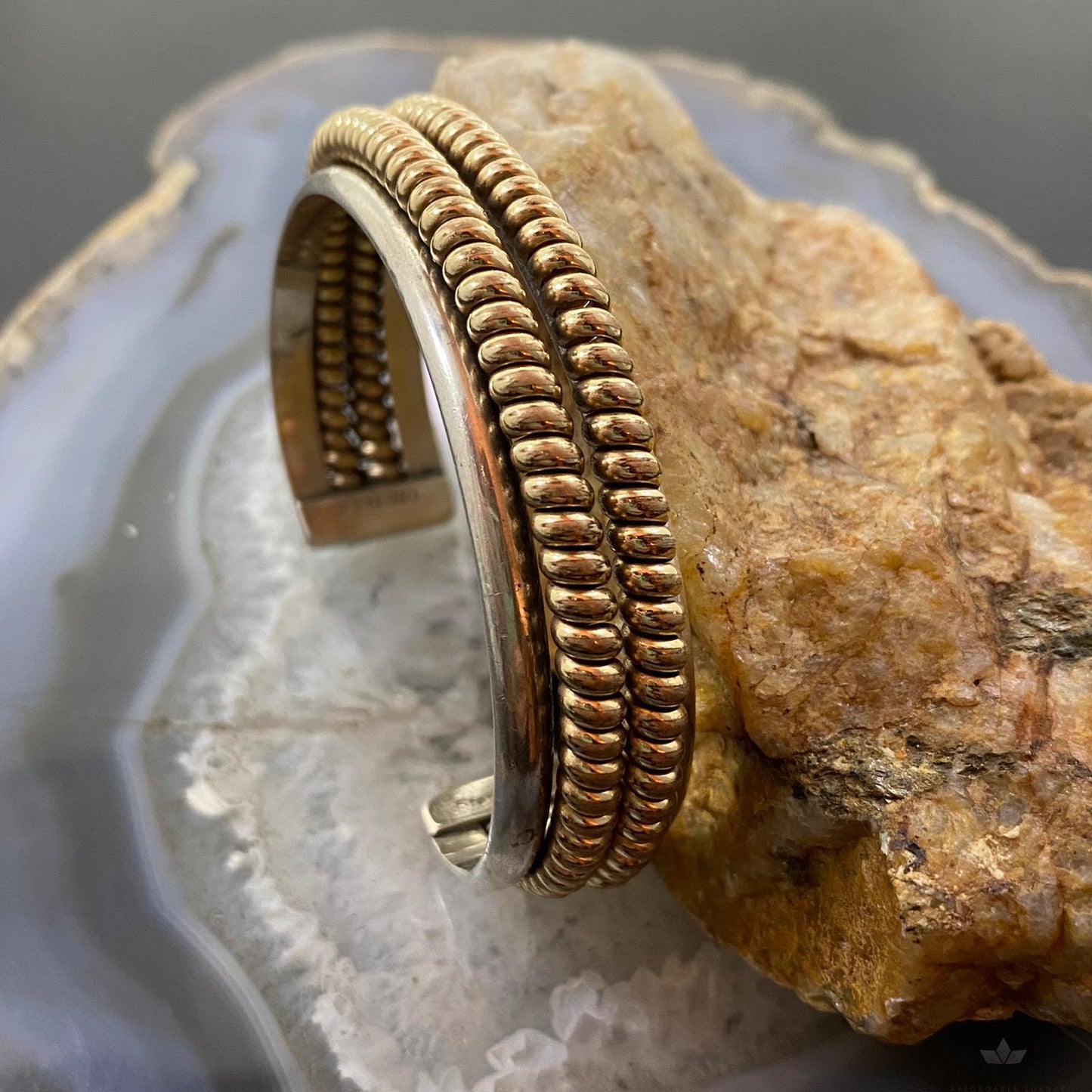 Tahe Vintage Native American Sterling & Gold Filled Coils Bracelet For Women