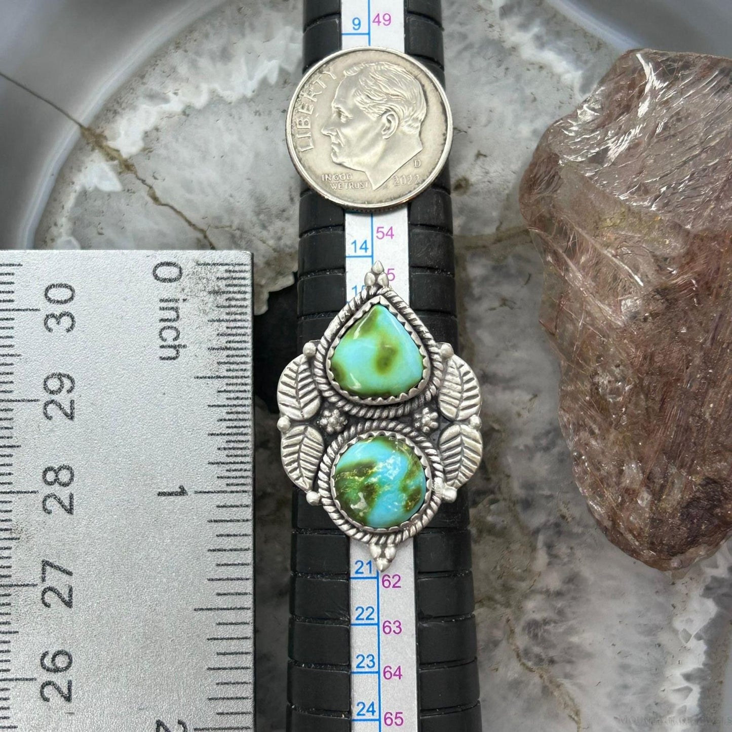 Sterling Silver Southwestern Style 2 Sonora Gold Turquoise Adjustable Ring For Women #8