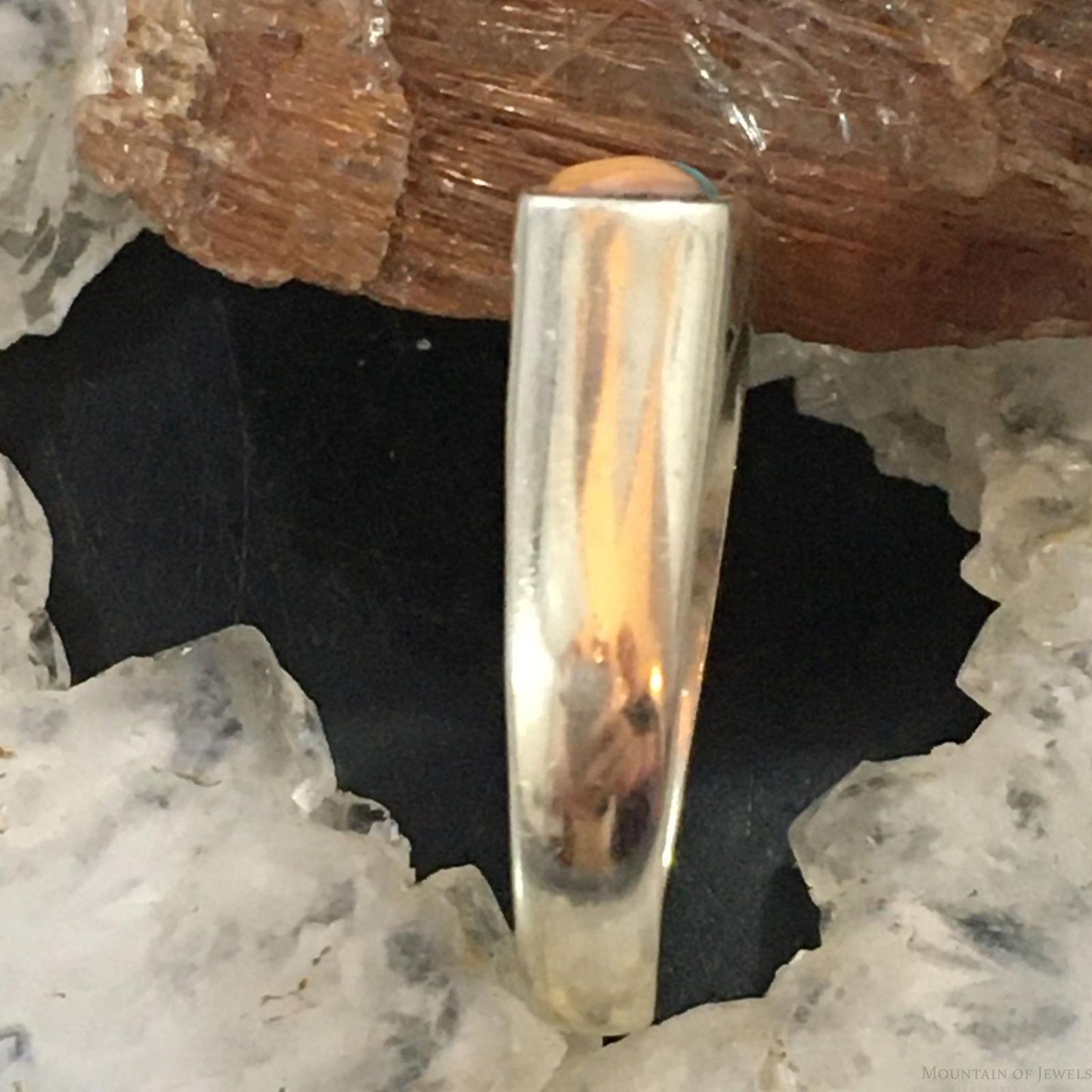 Carolyn Pollack Southwestern Style Sterling Silver Rectangle Multi-gemstone Inlay Ring For Women