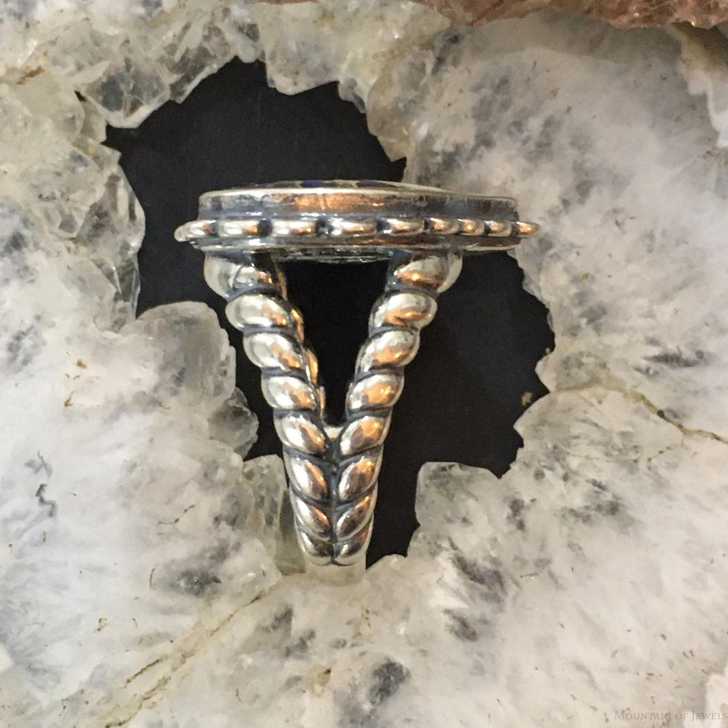 Carolyn Pollack Vintage Southwestern Style Sterling Silver Heart Shape American Flag Ring For Women