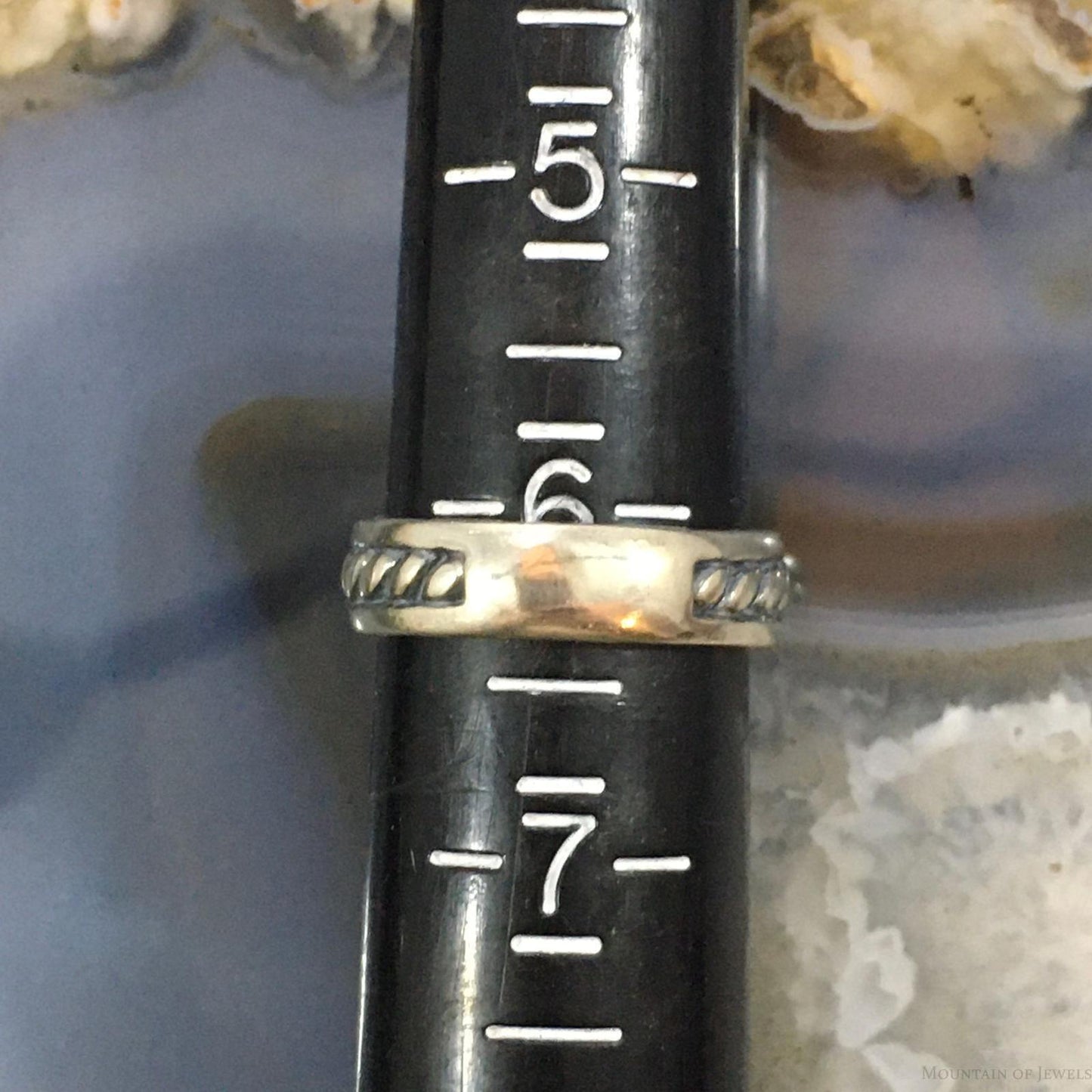 Carolyn Pollack Southwestern Style Sterling Silver 3 Sleeping Beauty Turquoise Decorated Ring For Women