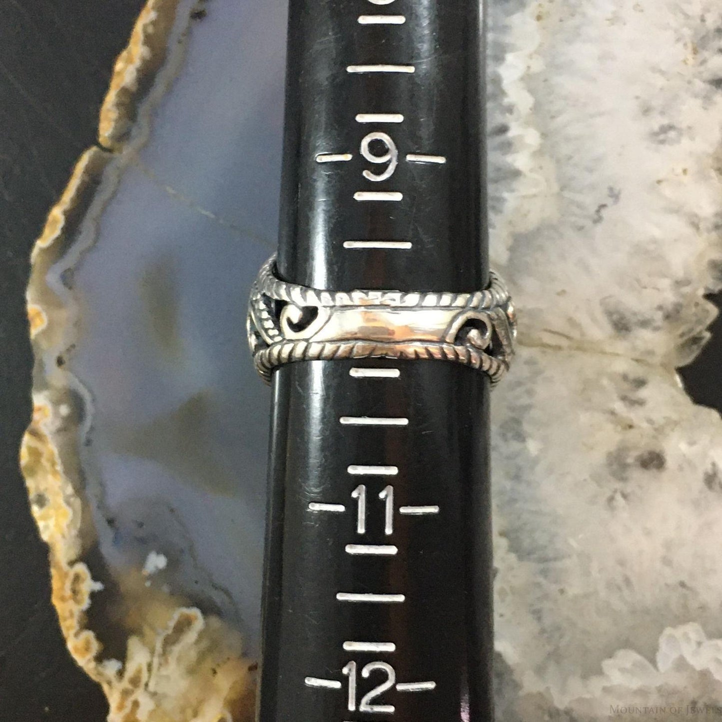 Carolyn Pollack Sterling Silver Oval Carved Black Onyx Decorated Unisex Ring