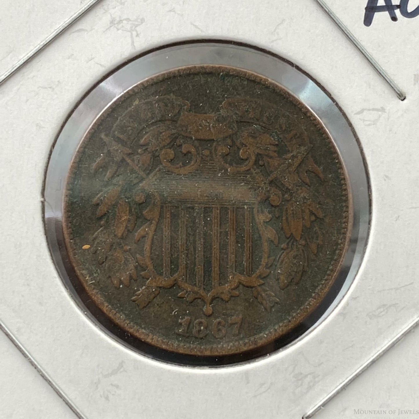 1867 US Two (2) Cent Piece Circulation Strike AG-G Collectible Coin #71720-1