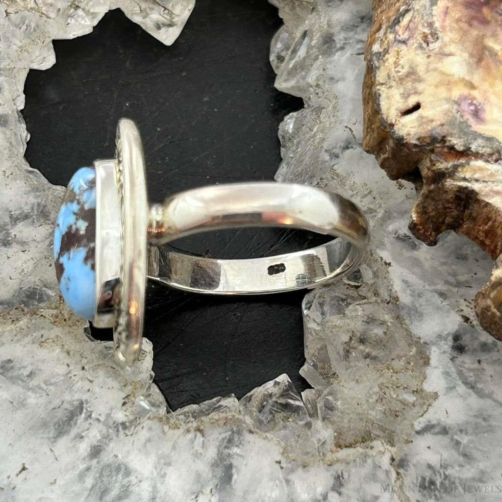 Sterling Silver Southwestern Style Golden Hill Turquoise Ring Size 6 For Women