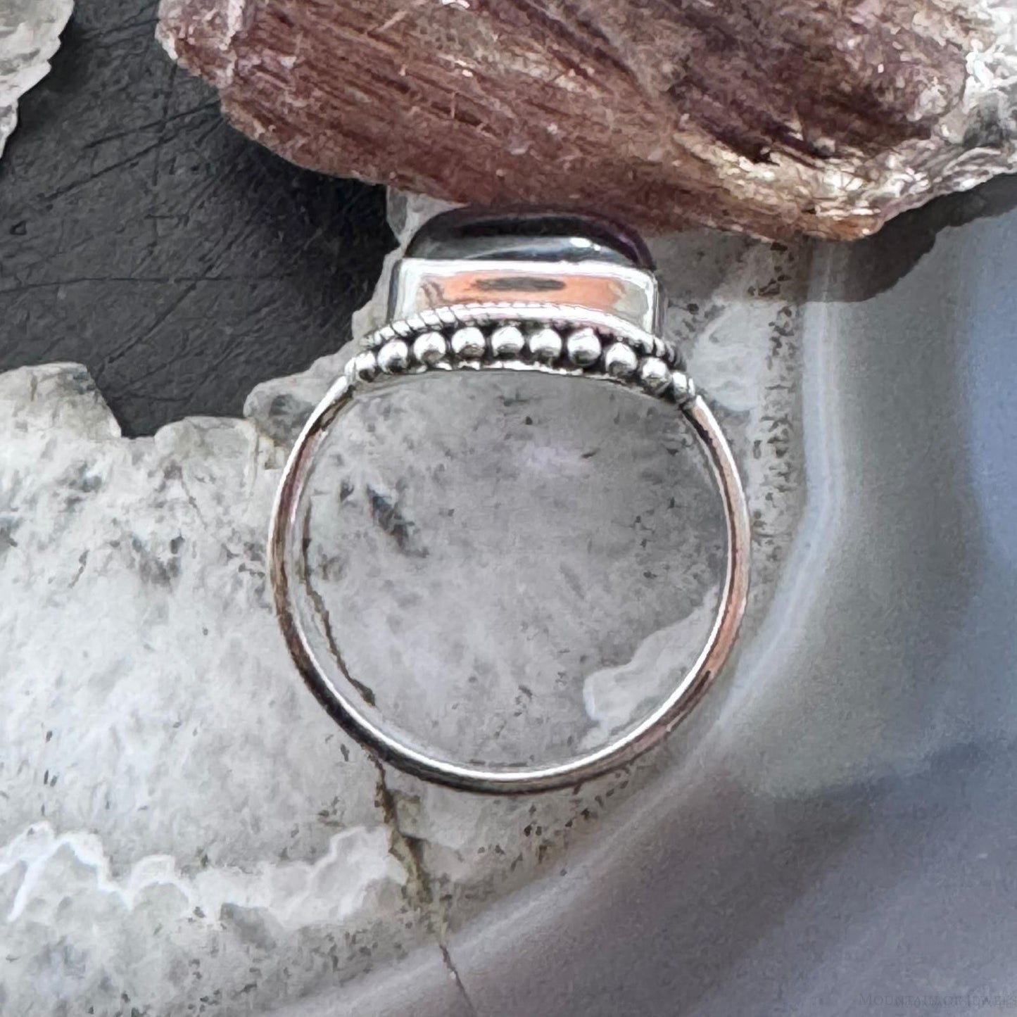 Sterling Silver Southwestern Style Square Star Amethyst Ring Size 8.75 For Women