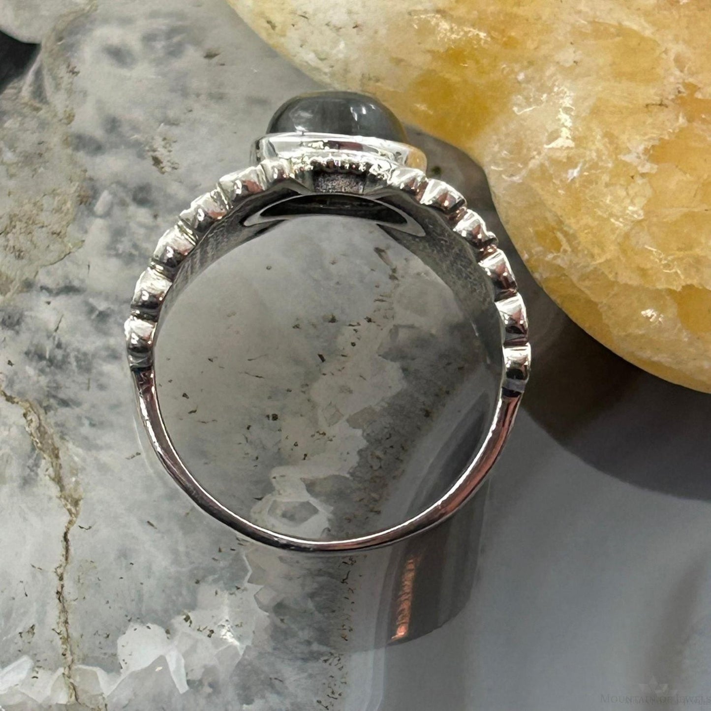 Sterling Silver Southwestern Style Labradorite Decorated Wing Ring For Women