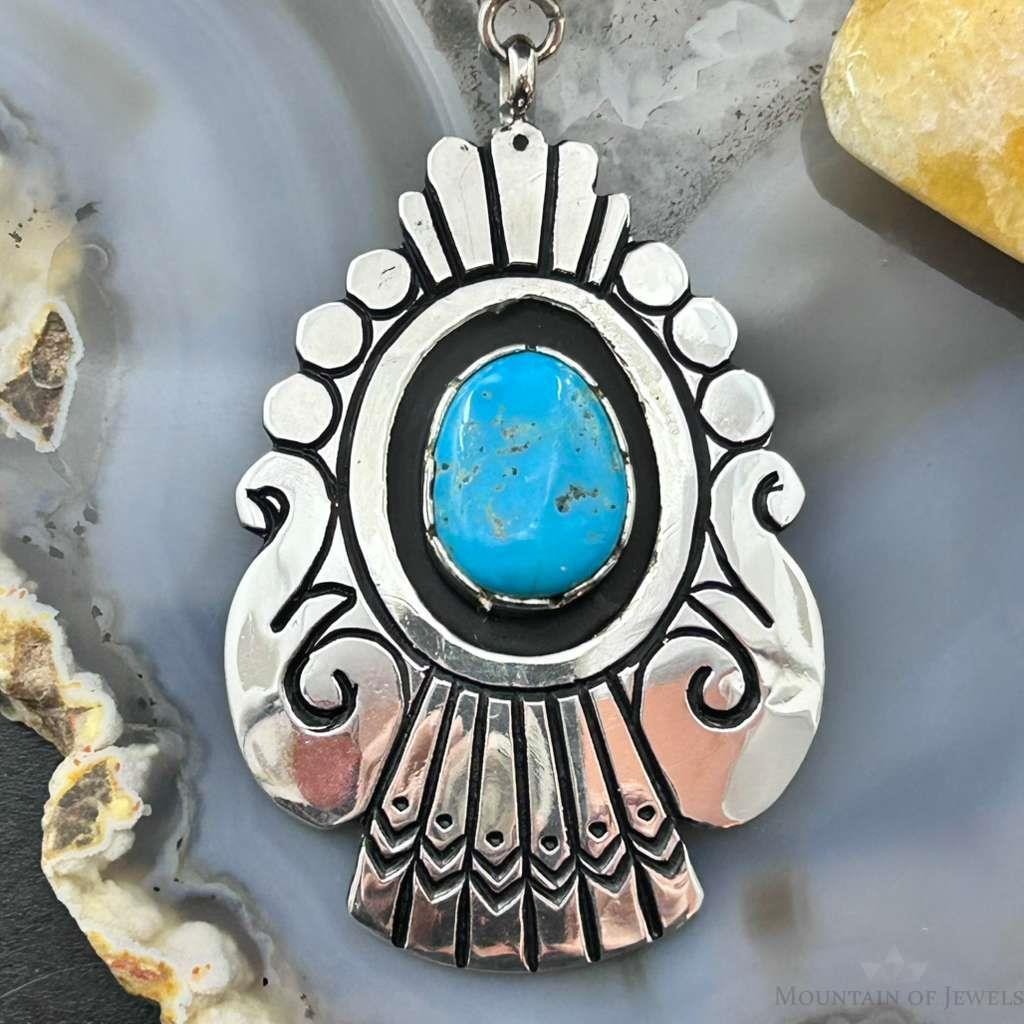Tommy & Rosita Singer Sterling Silver Overlay w/Turquoise Unisex Pendant #1