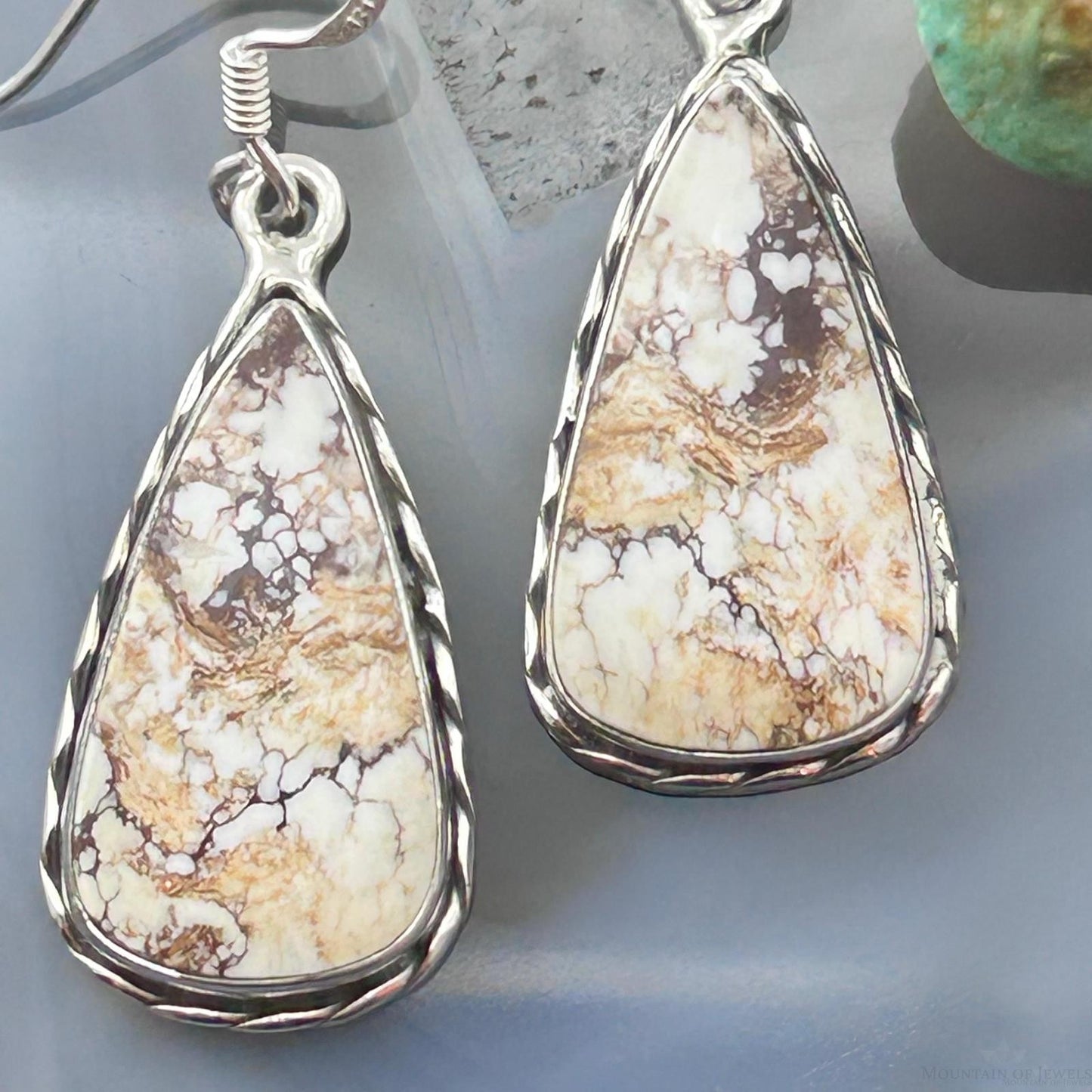 Sterling Silver Southwestern Style Teardrop Wild Horse Dangle Earrings For Women