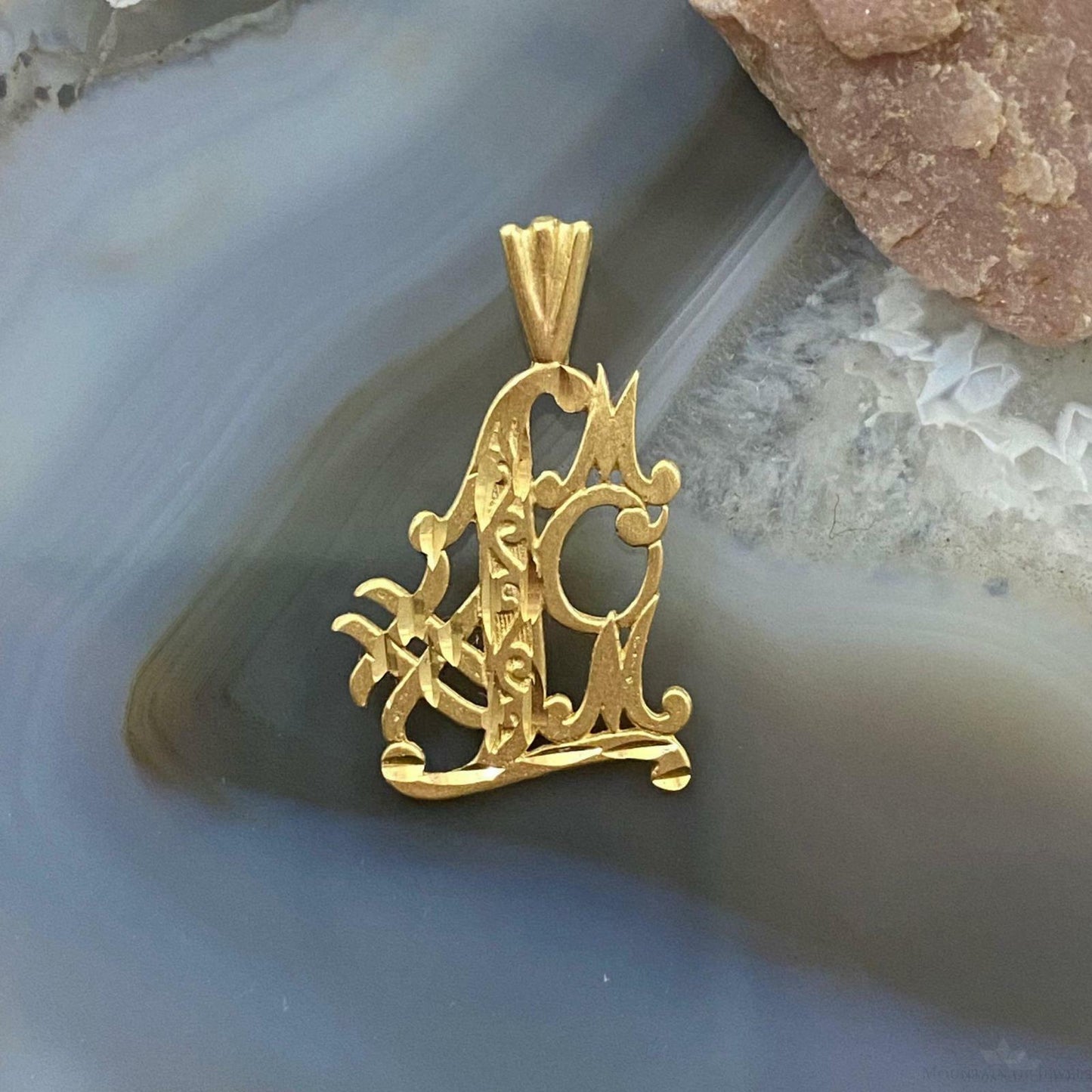 14K Yellow Gold "#1 Mom" Charm For Women