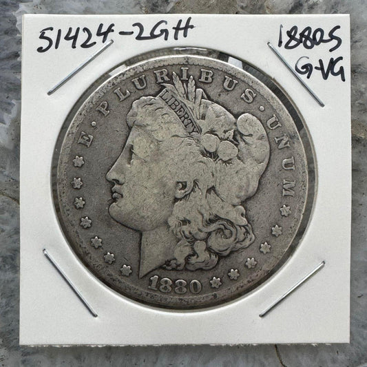 1880-S US 90% Morgan Silver Dollar G-VG #51424-2GH