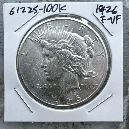 1926 US 90% Peace Silver Dollar F-VF #61225-10OX LUSTER