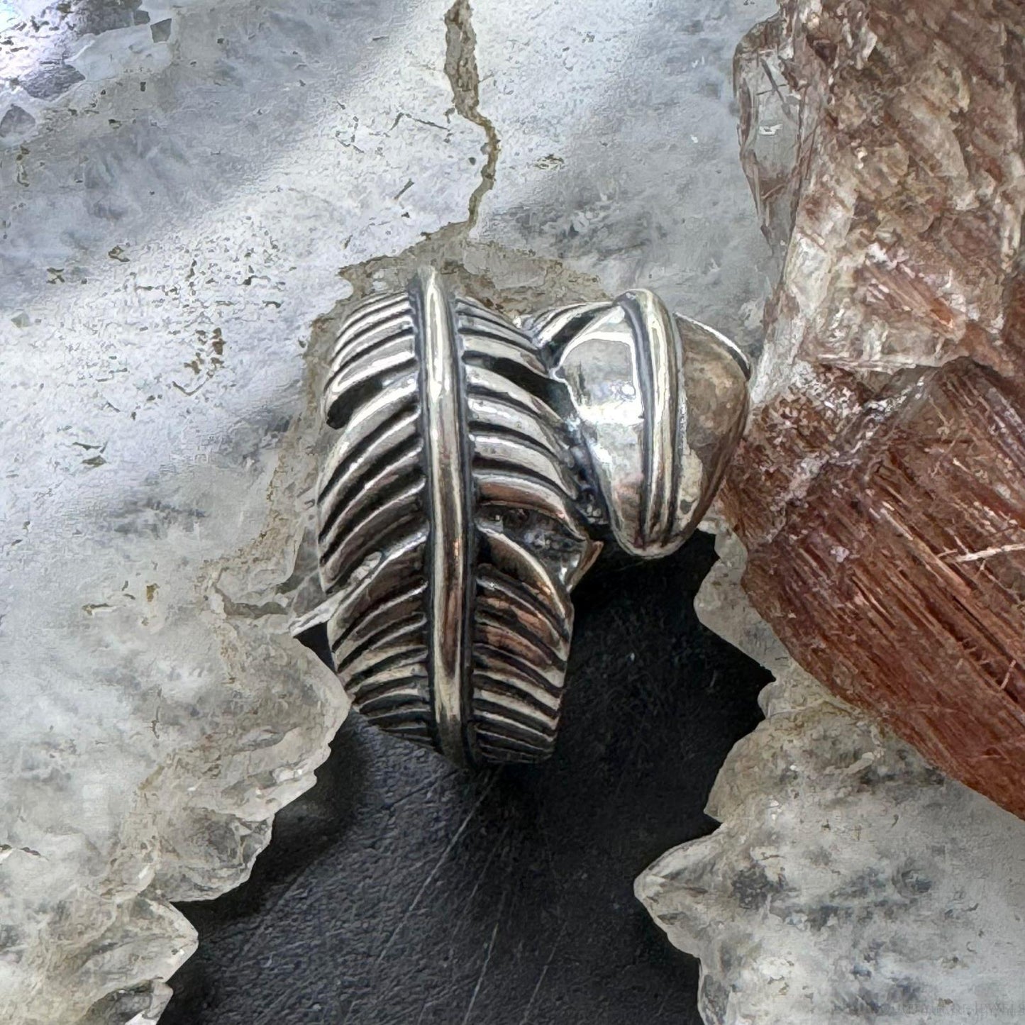 Carolyn Pollack Sterling Silver Wrap Around Feather Ring For Women with Size Variety