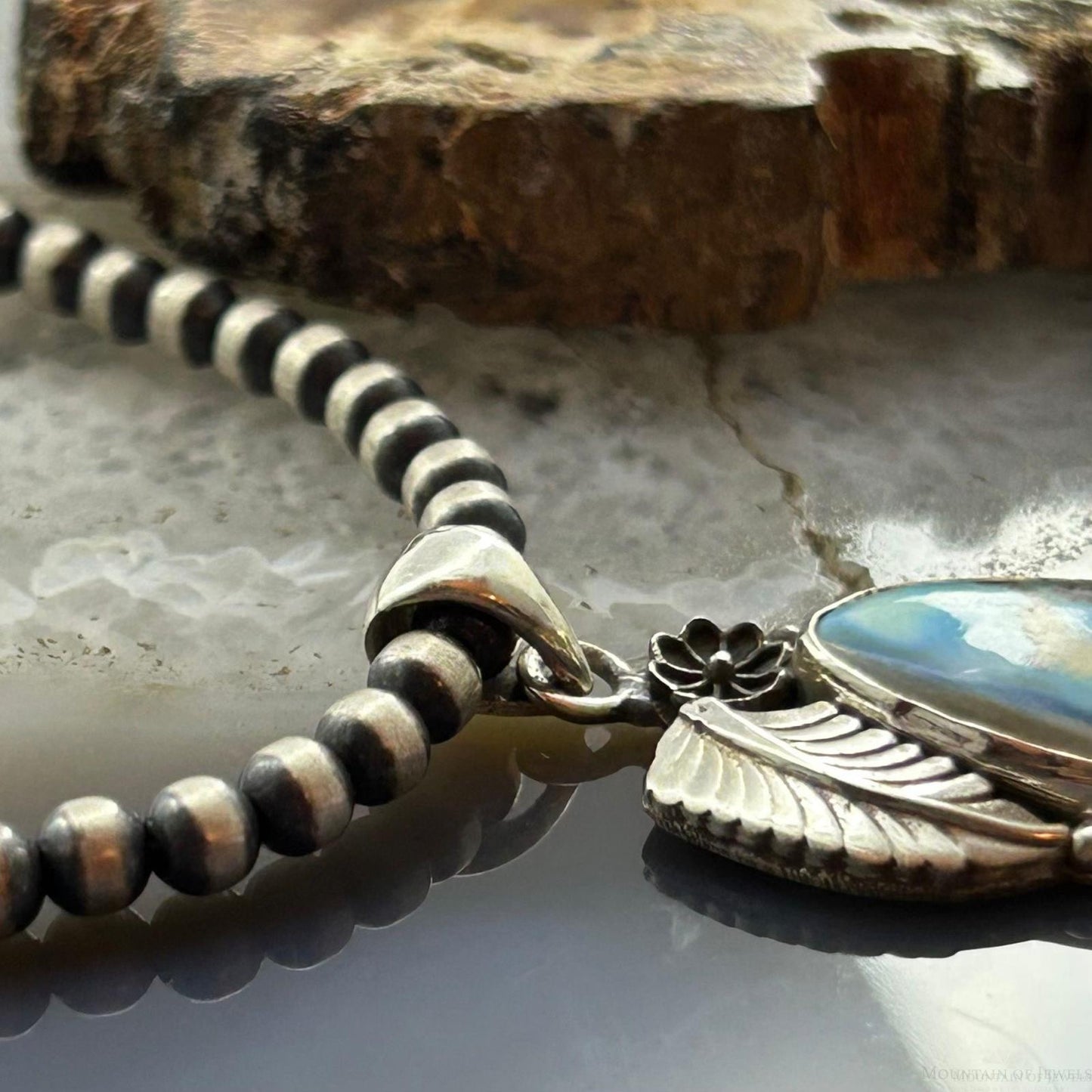 Sterling Silver Southwestern Style Triangular Golden Hill Turquoise Pendant For Women