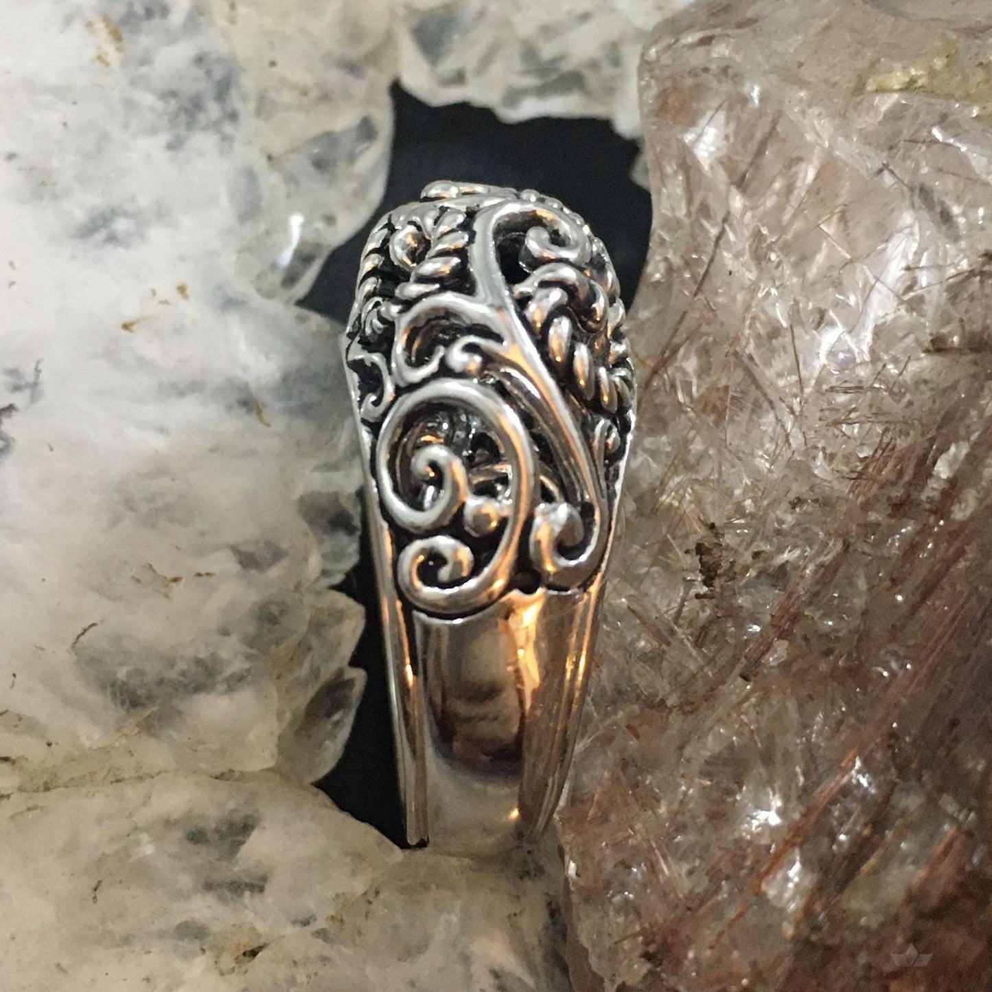 Carolyn Pollack Southwestern Style Sterling Silver Decorated Dome Ring For Women