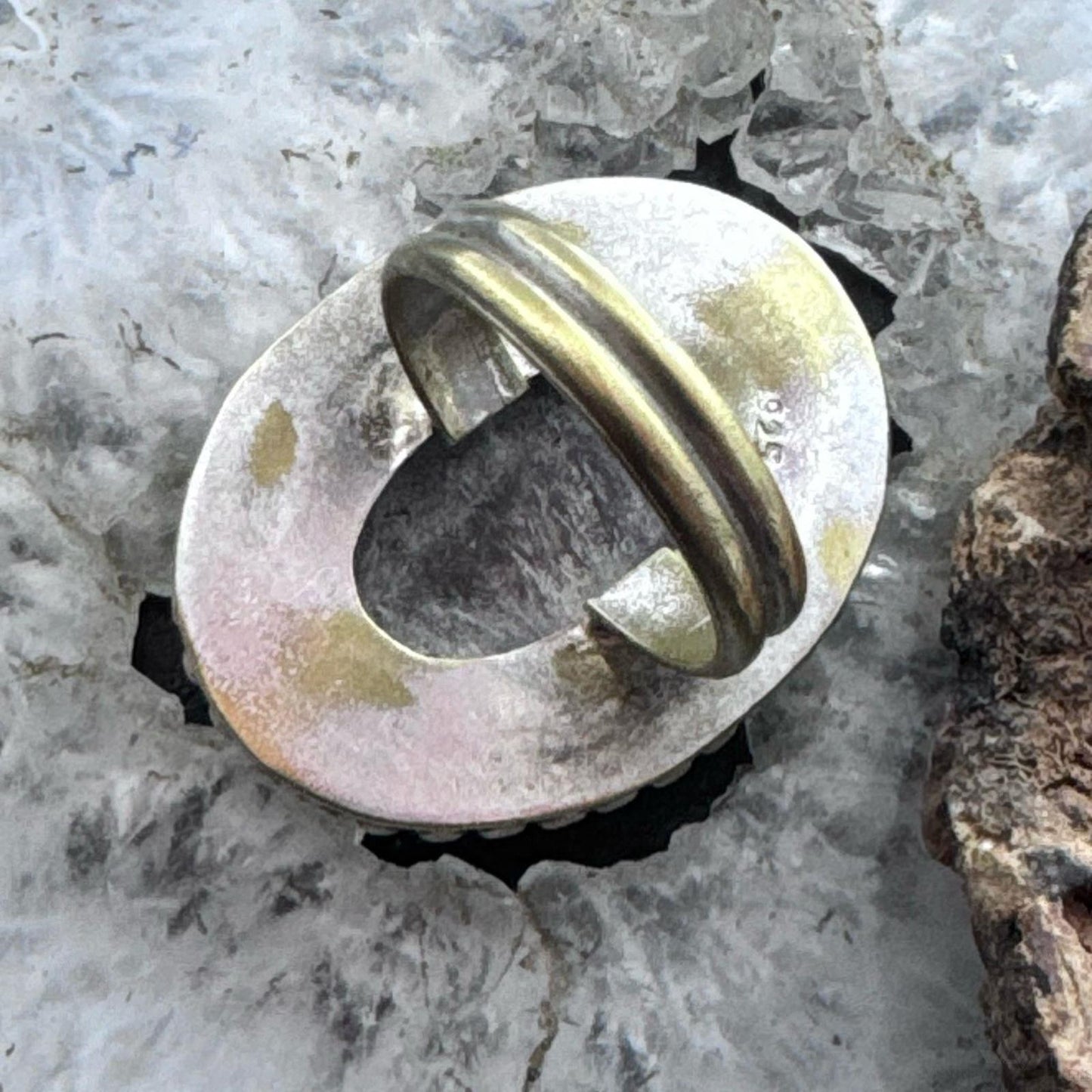 Sterling Silver Southwestern Style Large Oval Jasper Ring Size 7.75 For Women