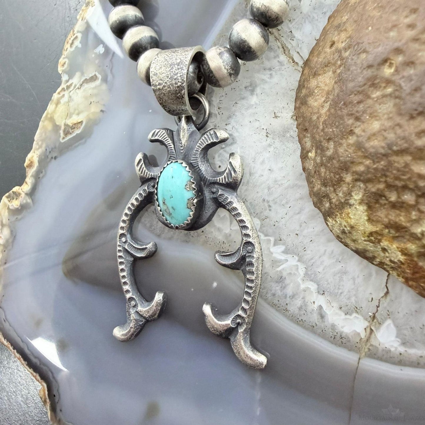 Eva & Linberg Billah Sterling Silver Turquoise Decorated Unisex Naja Pendant
