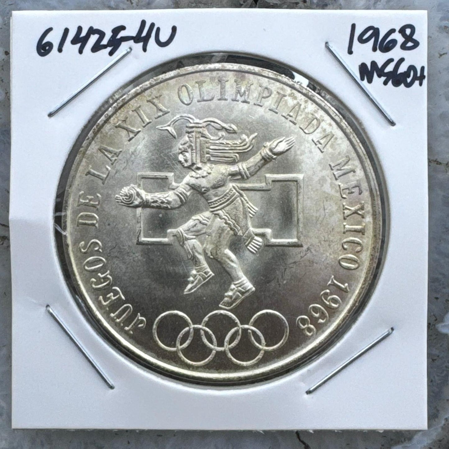 1968 Mexico 72% Silver Olympic Games 25 Pesos #61425-4U