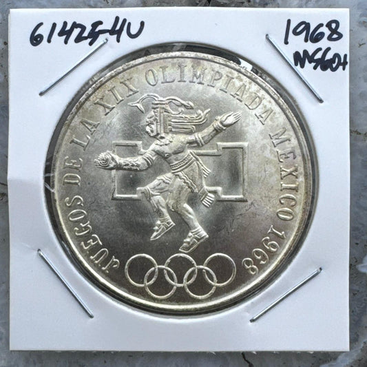1968 Mexico 72% Silver Olympic Games 25 Pesos #61425-4U