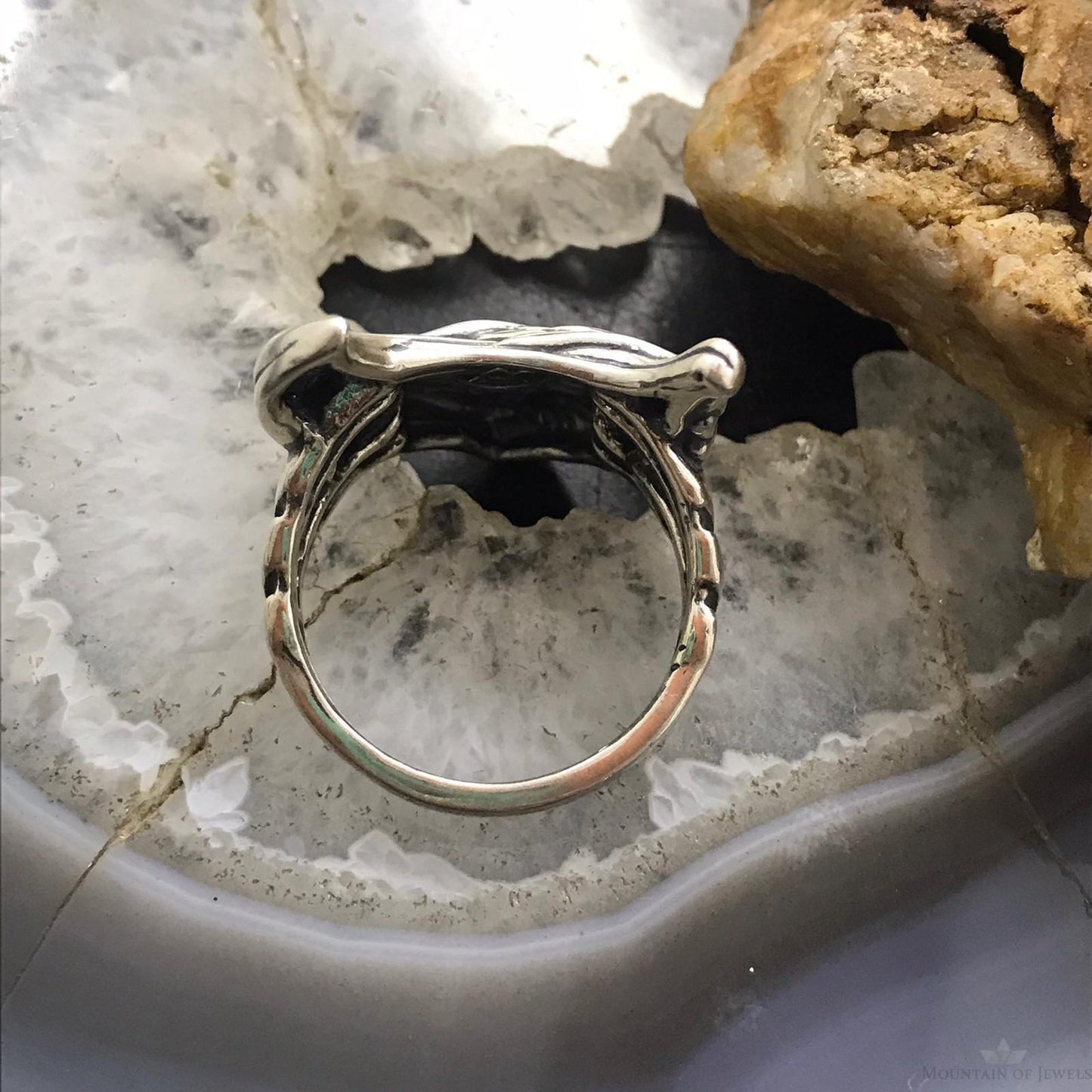 Carolyn Pollack Sterling Silver Eagle Head Ring Size 12 For Men