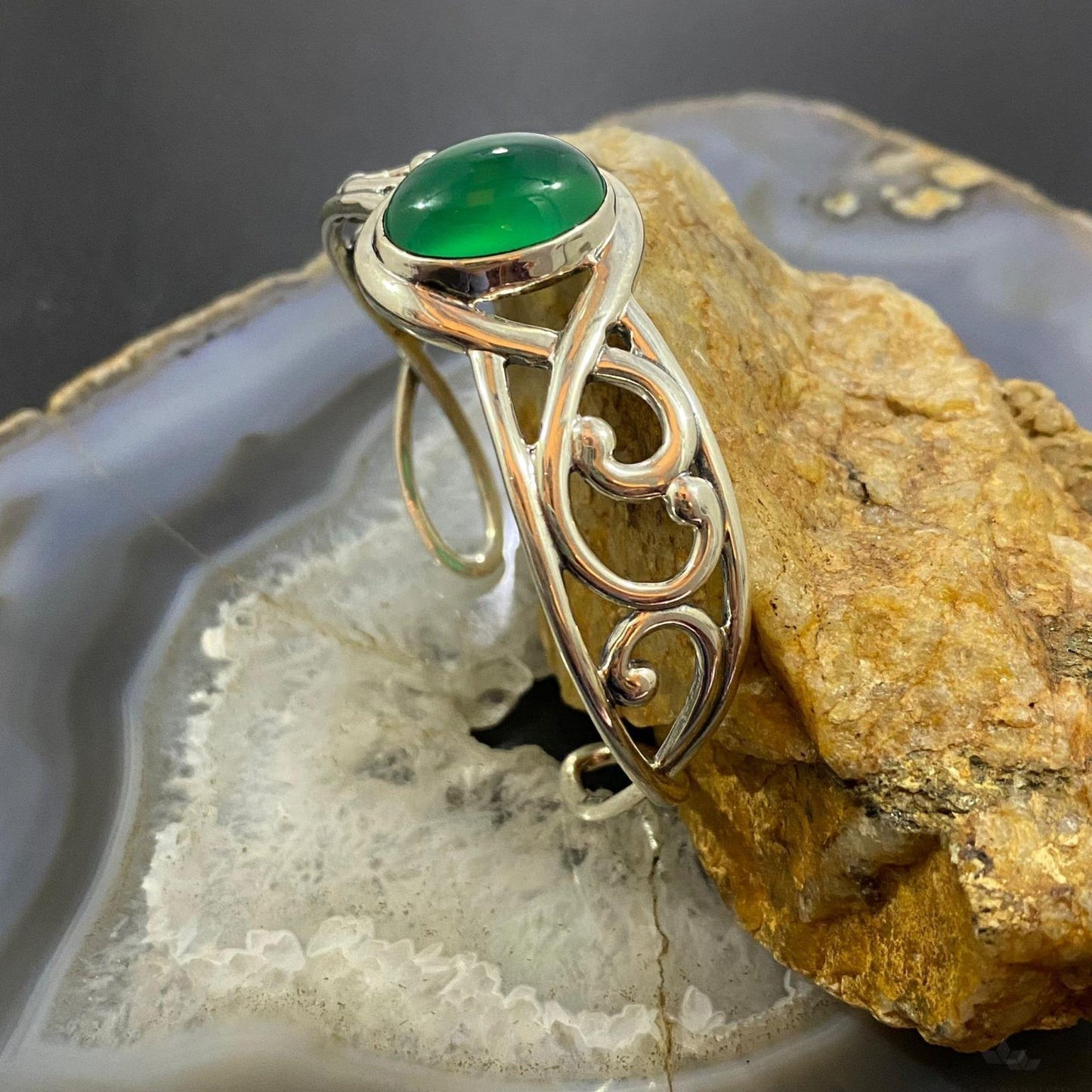 Carolyn Pollack Sterling Silver Paradise Green Chalcedony Bracelet For Women