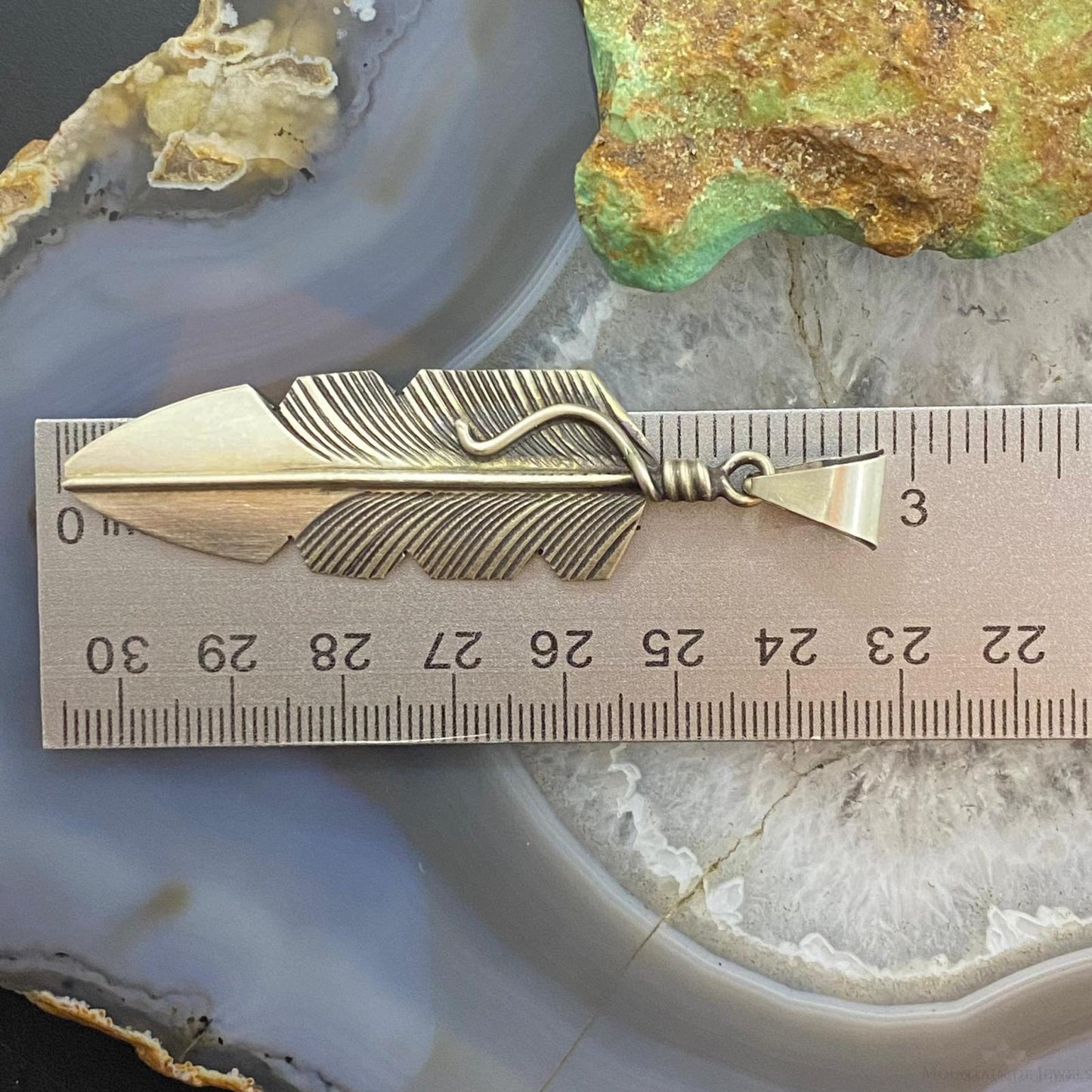 Chris Charley Native American Sterling Silver Feather Unisex Pendant