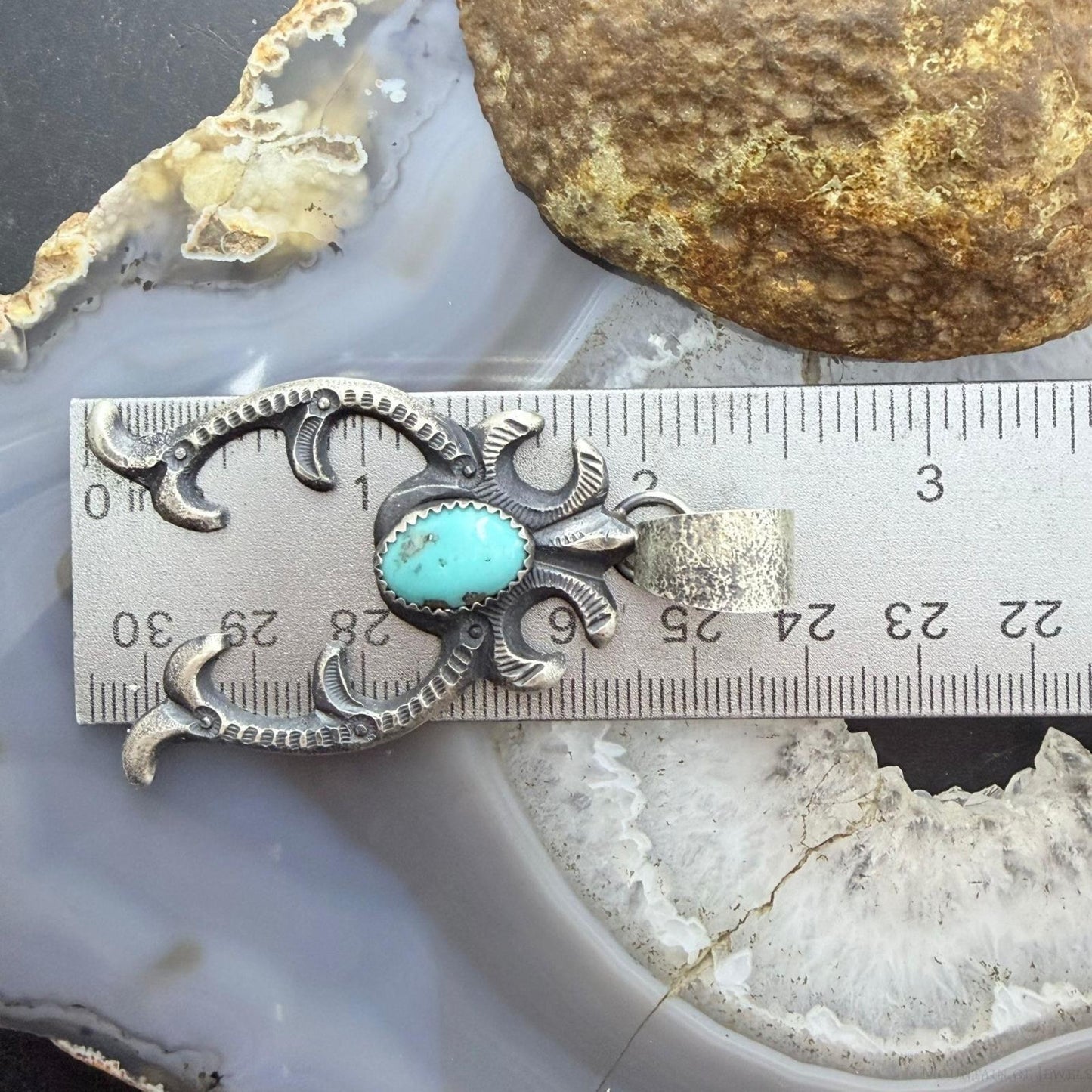 Eva & Linberg Billah Sterling Silver Turquoise Decorated Unisex Naja Pendant
