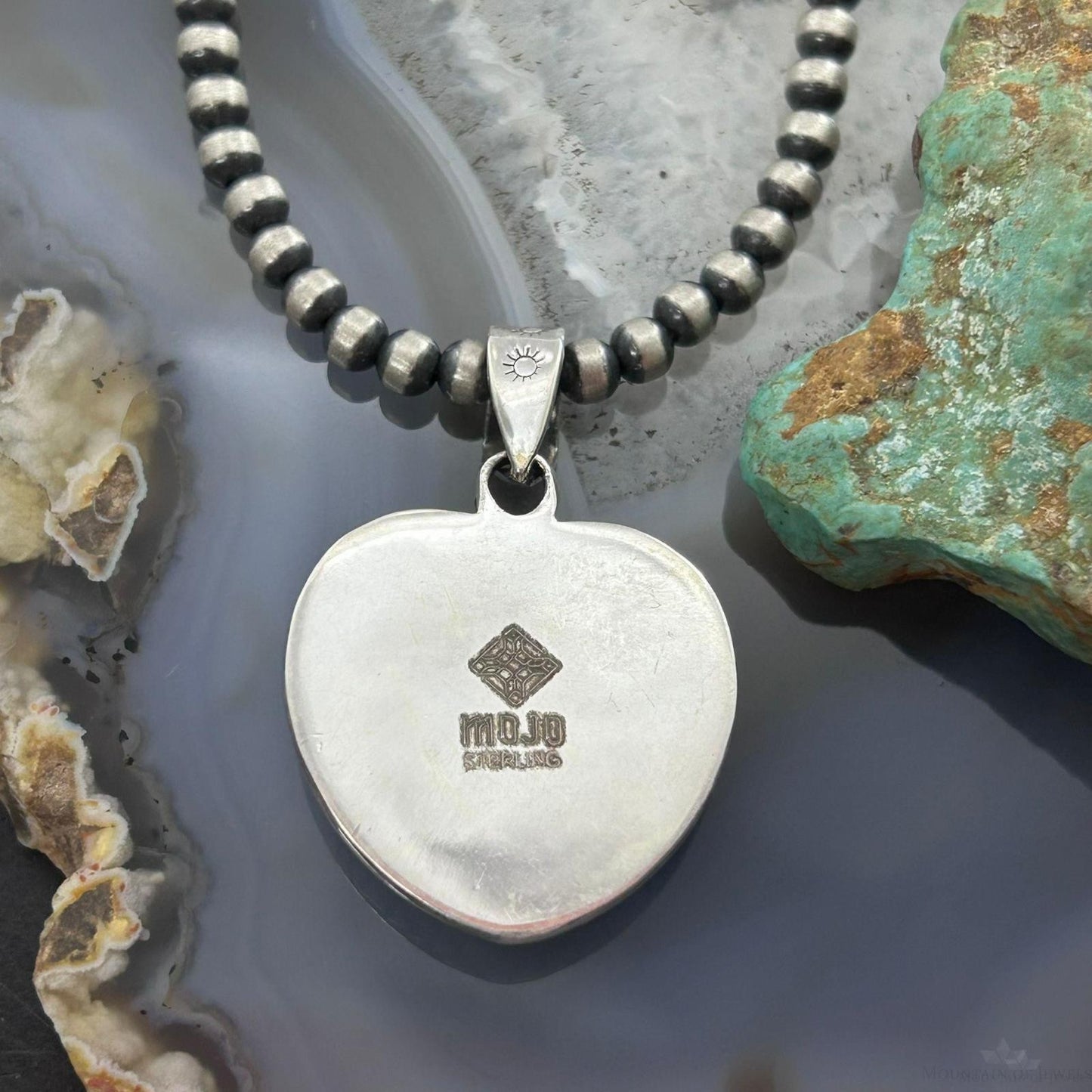 Sterling Silver Southwestern Style Wild Horse Decorated Heart Pendant For Women