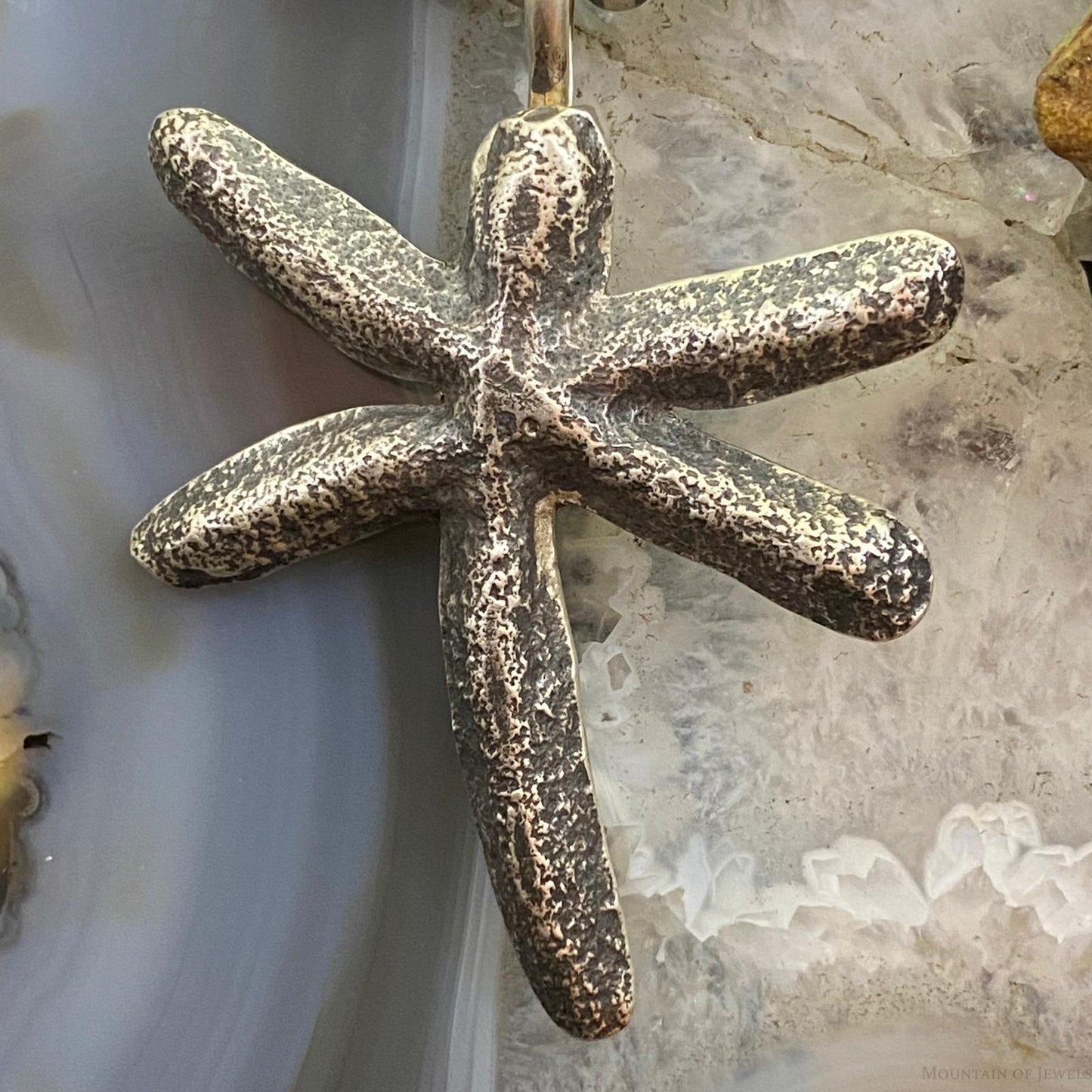 Ira Custer Native American Sterling Silver Tufa Cast Unisex Dragonfly Pendant