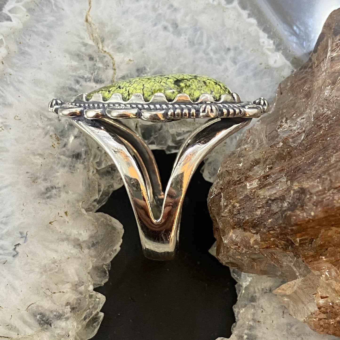 Carolyn Pollack Southwestern Style Sterling Silver Pear Serpentine Decorated Ring For Women, Variety of Sizes