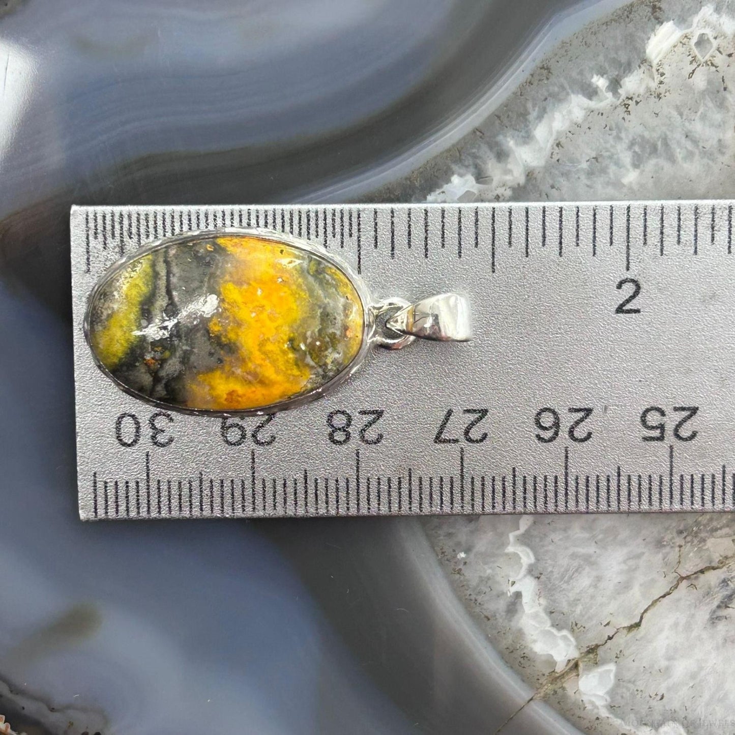 Sterling Silver Southwestern Style Oval Yellow Jasper Pendant For Women #1