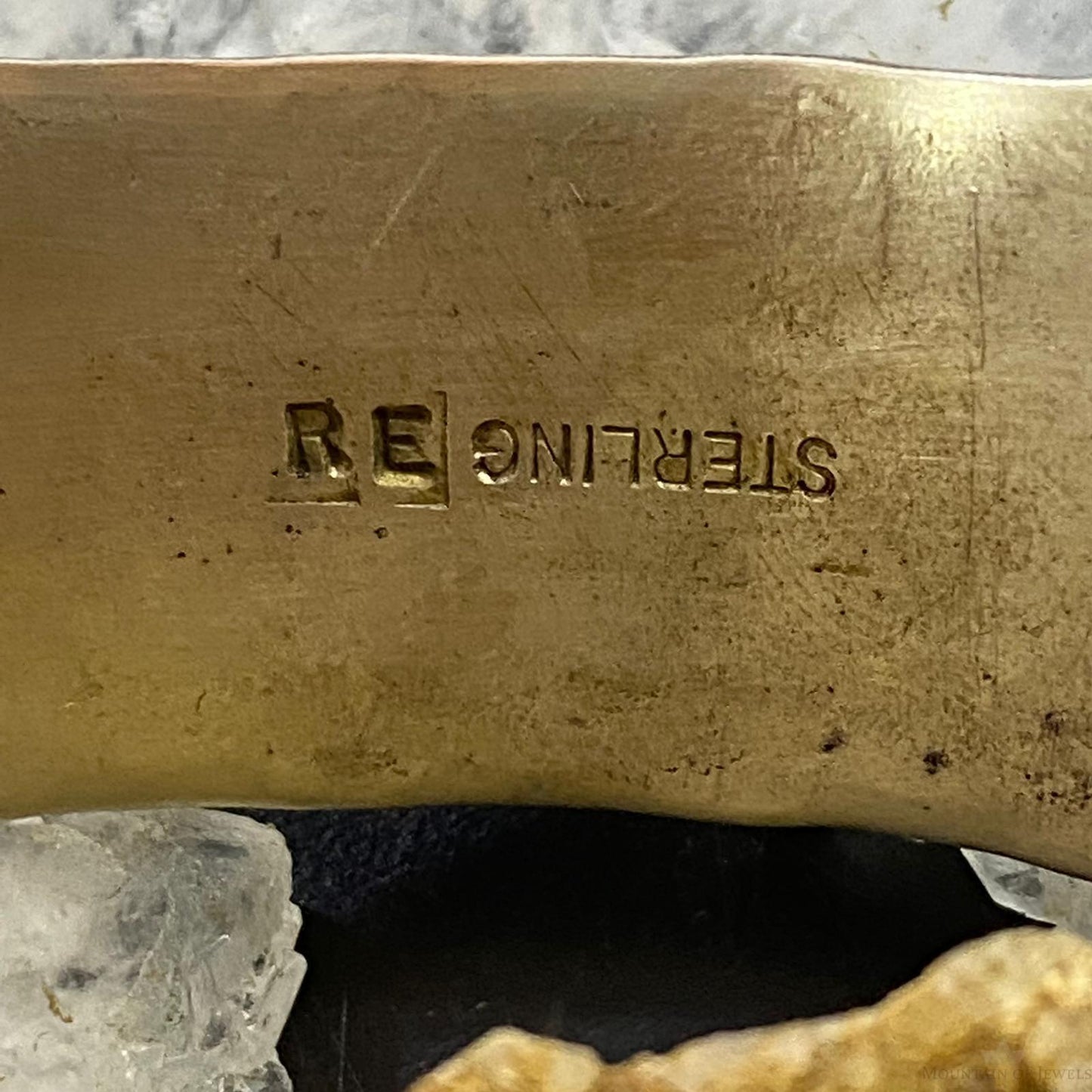 Rick Enriquez Native American Sterling Silver Stamped Bracelet For Men