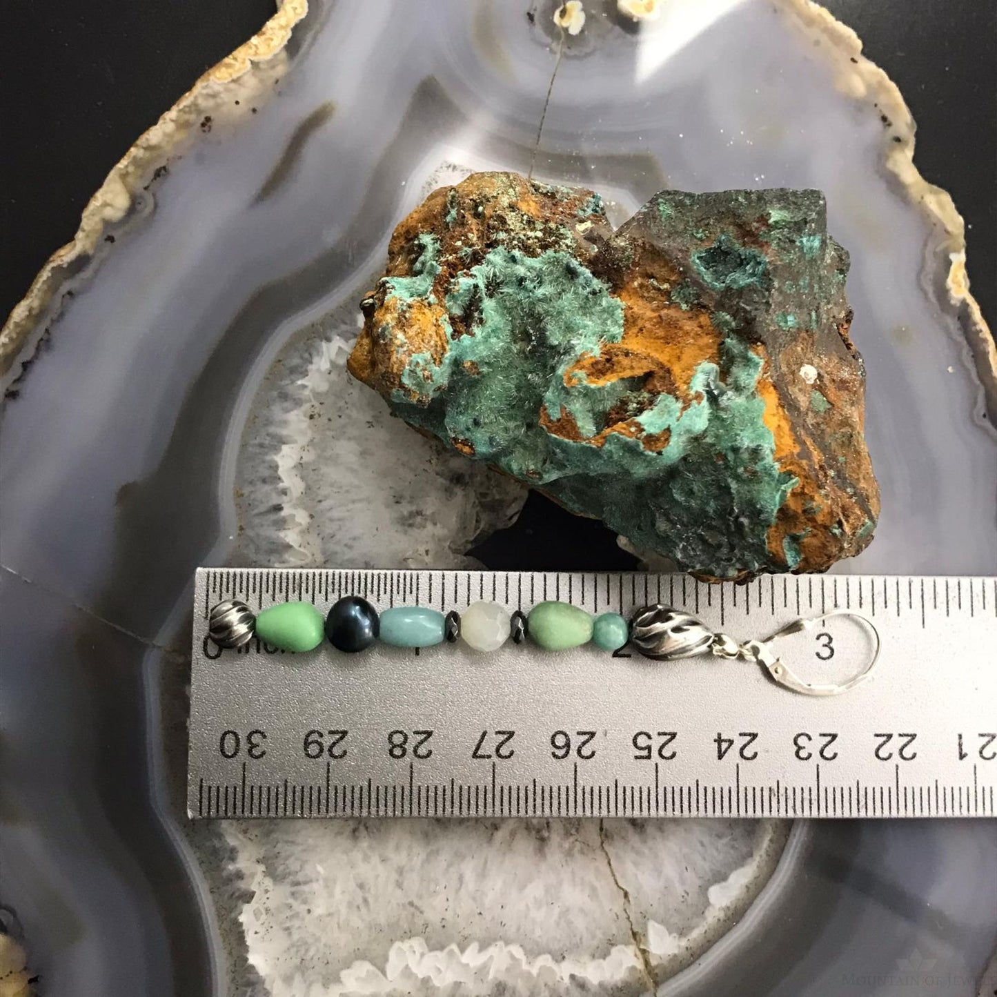 Carolyn Pollack Sterling Silver Amazonite, Variscite, Quartz & Pearl Dangle Earrings For Women