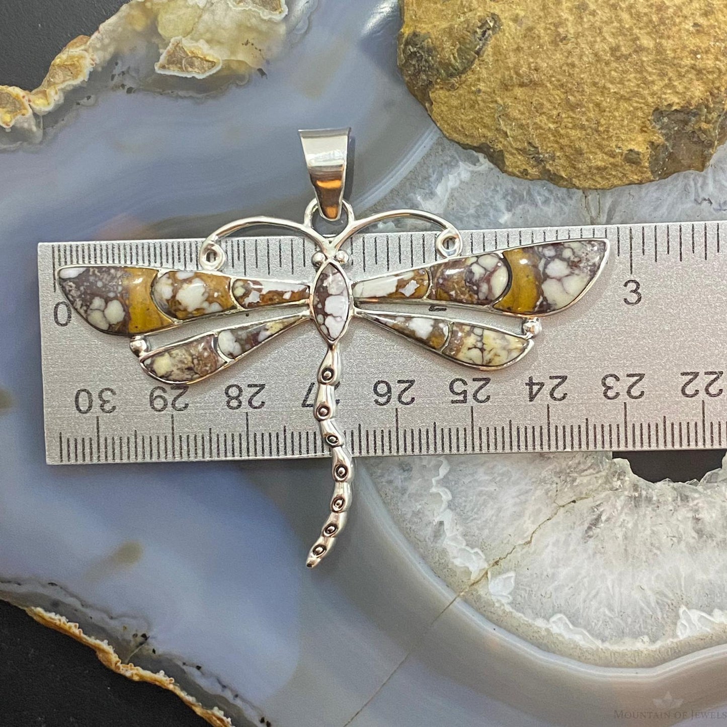 Native American Sterling Silver Wild Horse Dragonfly Pendant For Women