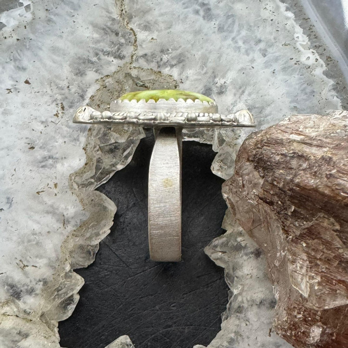 Sterling Silver Southwestern Style Palamino Decorated Adjustable Ring For Women