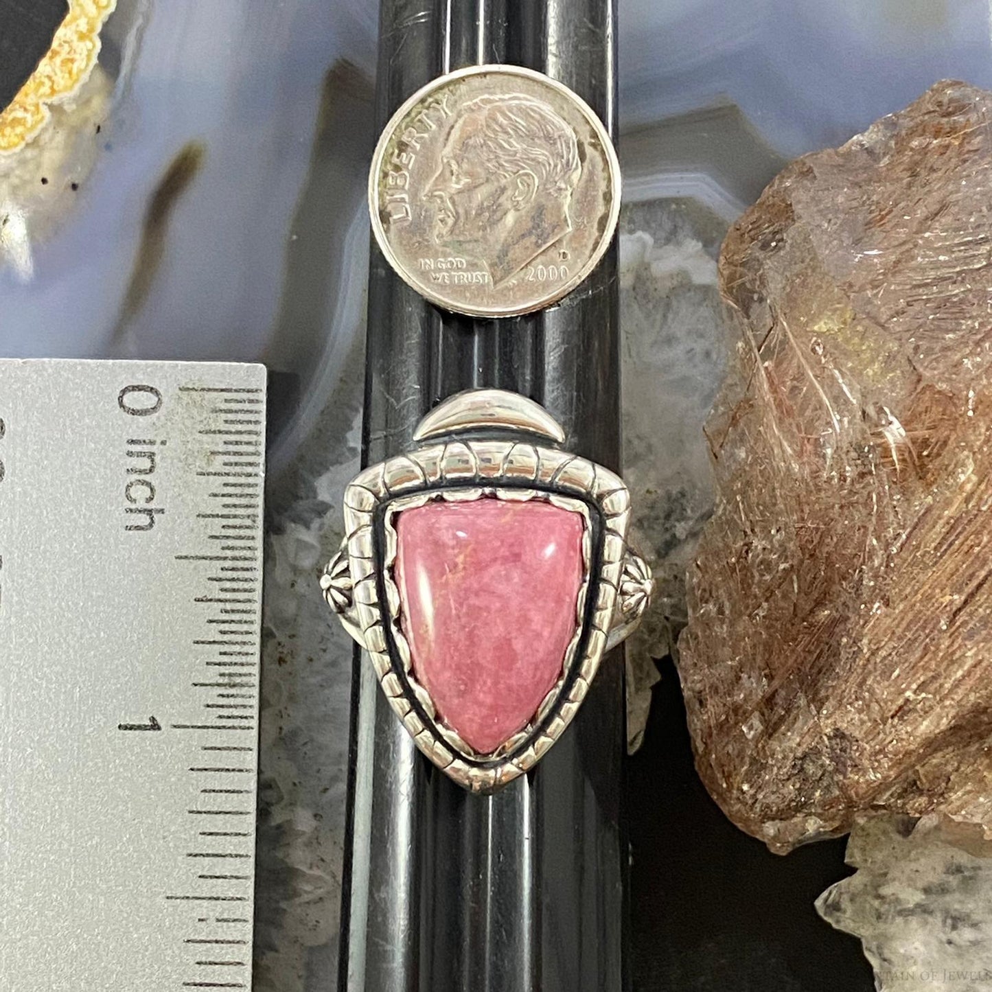 Carolyn Pollack Southwestern Style Sterling Silver Shield Rhodonite Ring Variety of Sizes