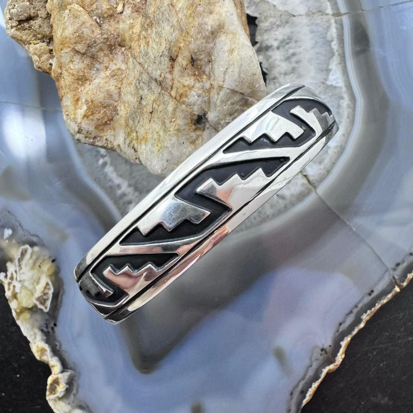 Tommy & Rosita Singer Sterling Silver Flexible Decorated Overlay Bracelet For Women #3
