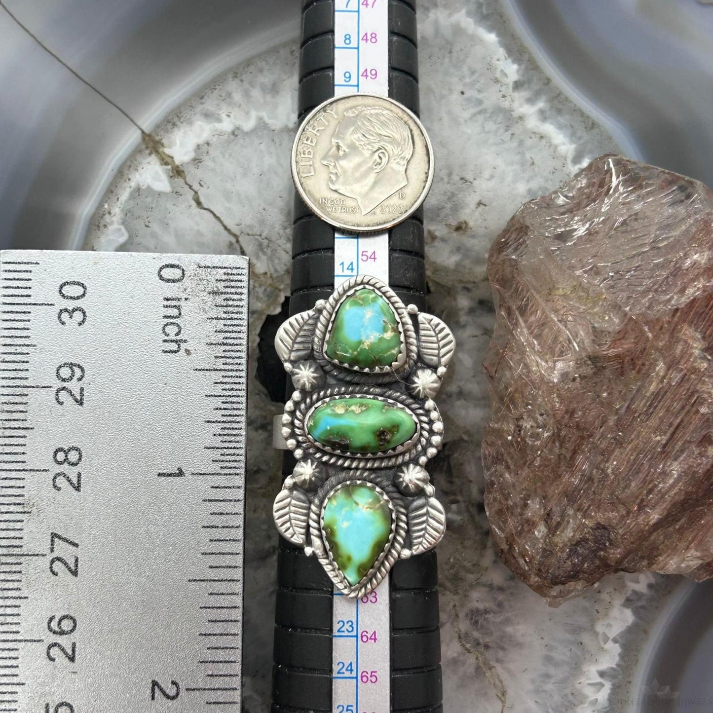 Sterling Silver Southwestern Style Sonora Gold Turquoise Adjustable Ring For Women #3