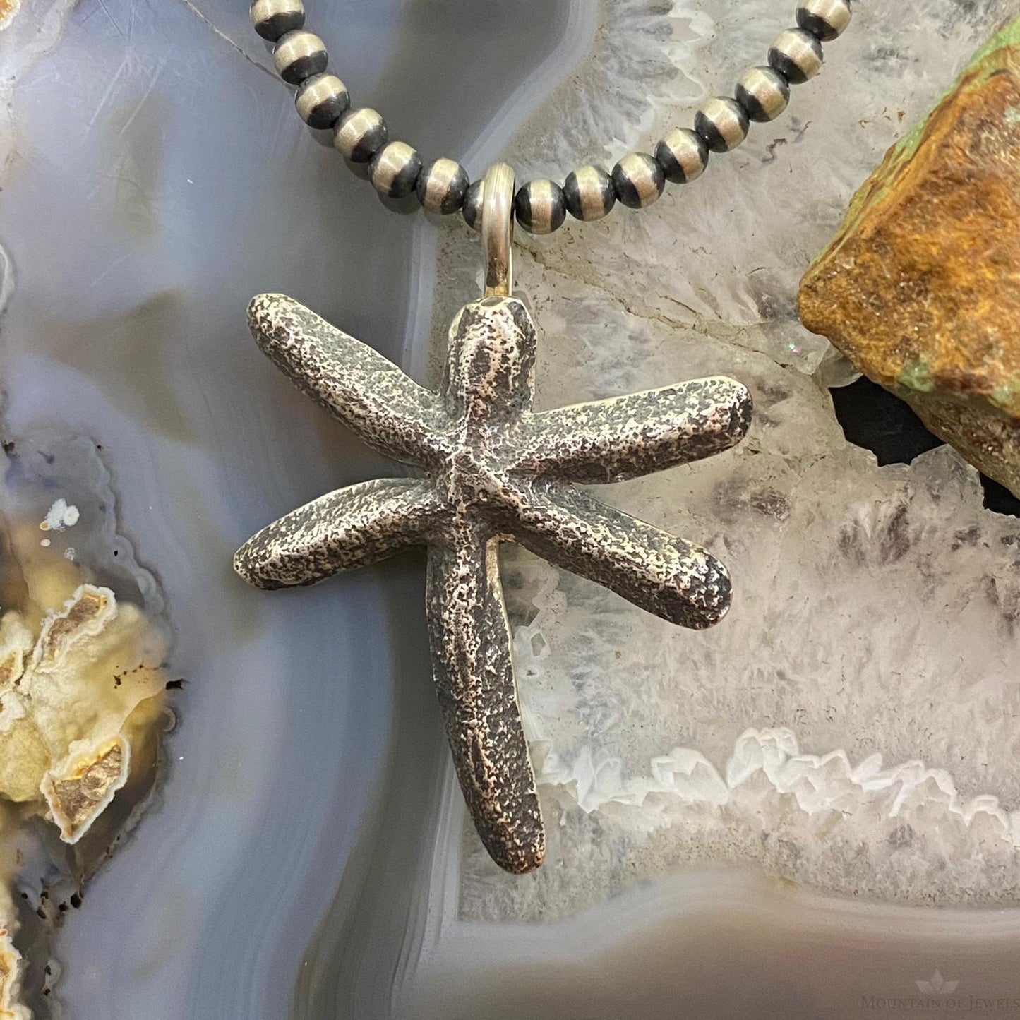 Ira Custer Native American Sterling Silver Tufa Cast Unisex Dragonfly Pendant