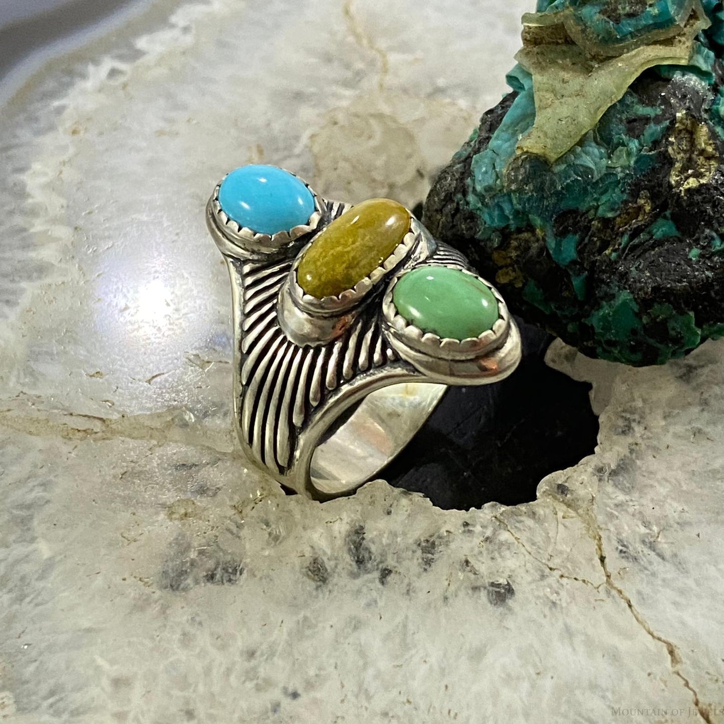 Carolyn Pollack Southwestern Style Sterling Assorted Turquoise Ring Sz Variety