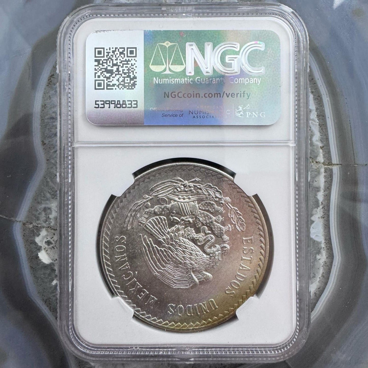 1948 Mo Mexico NGC MS64 Silver 5 Pesos S5P Cinco Pesos Cuauhtemoc Coin #003