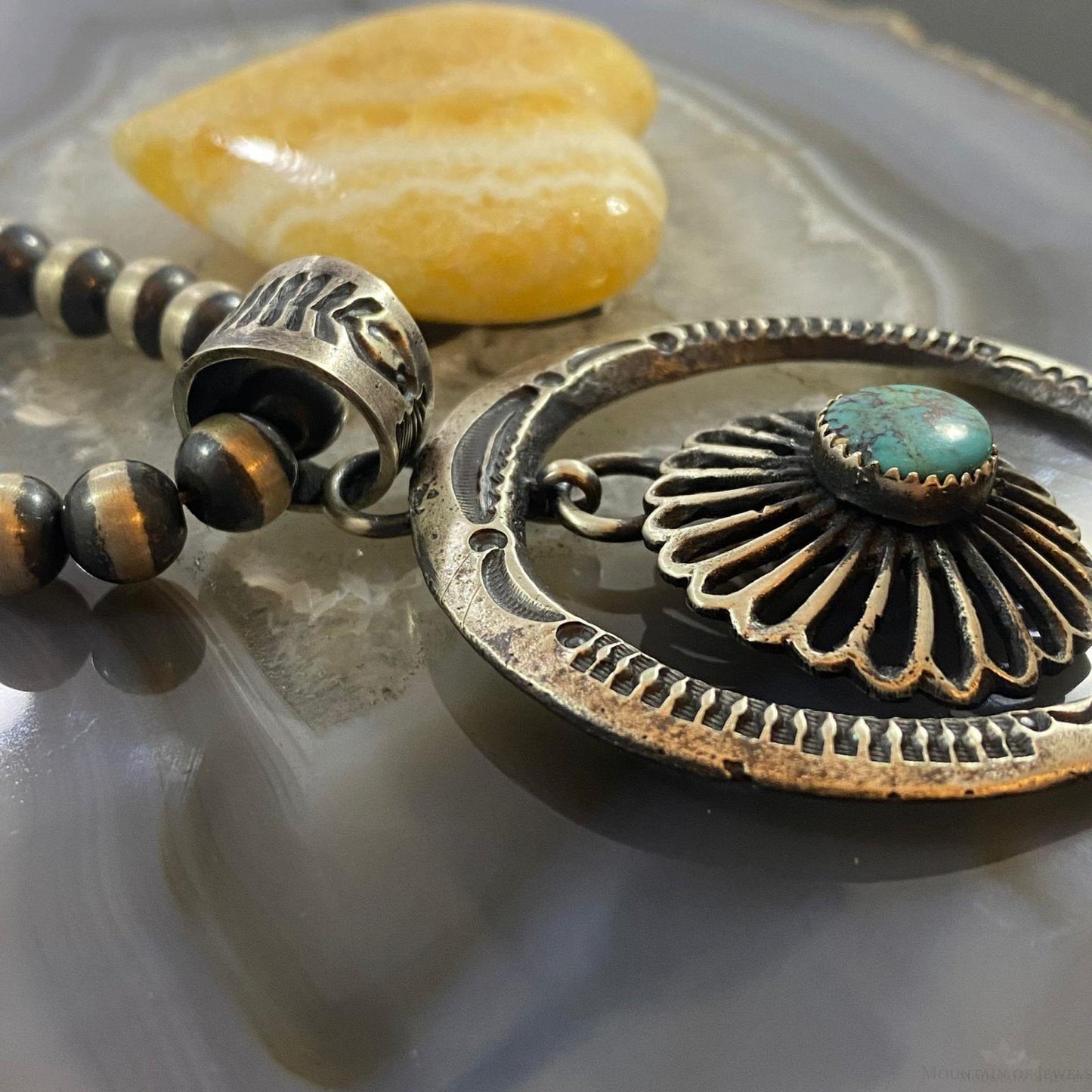 Eva & Linberg Billah Sterling Silver Turquoise Decorated Naja Unisex Pendant #31