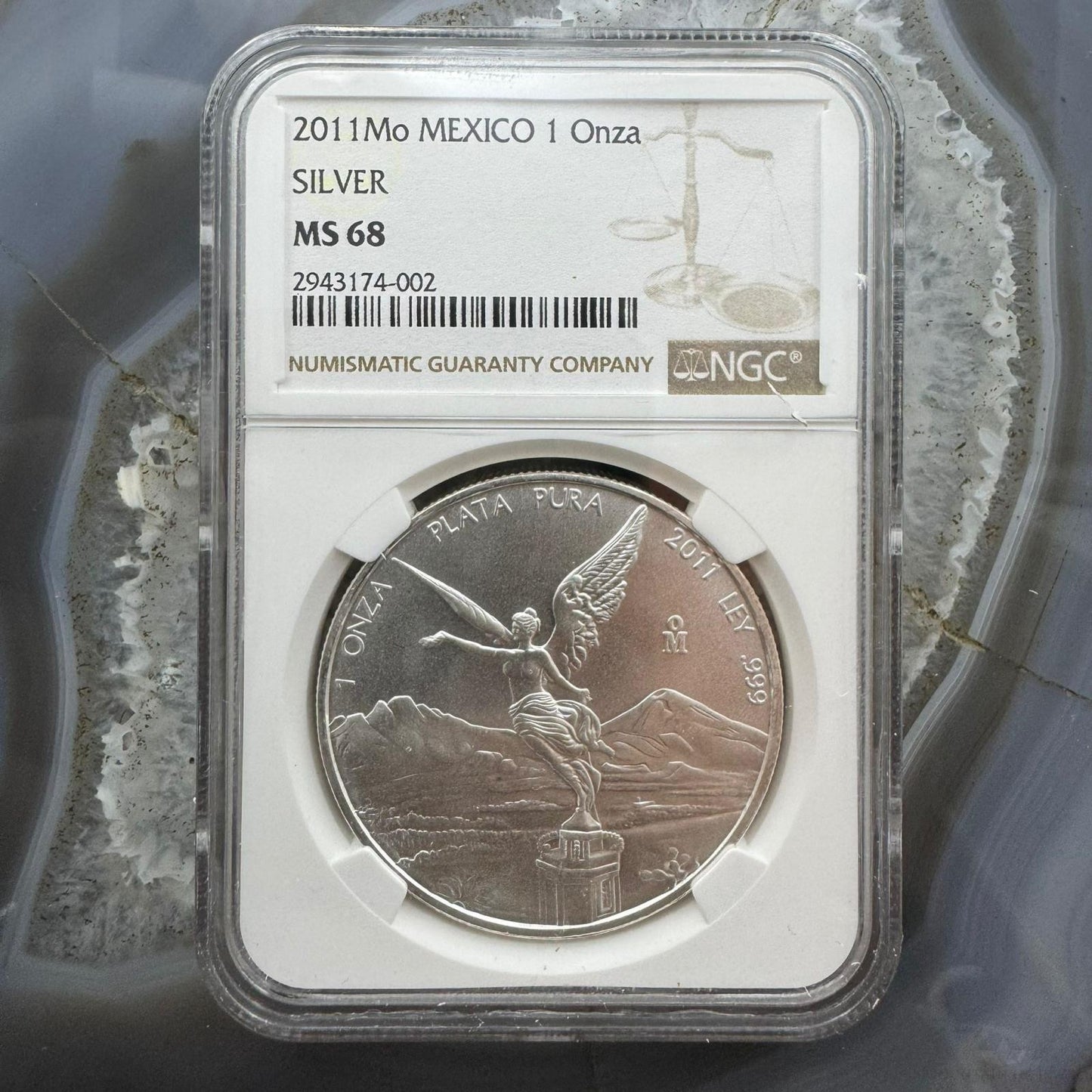 2011 Mexico One Ounce Libertad 999 Fine Silver NGC MS68 #2943174-002