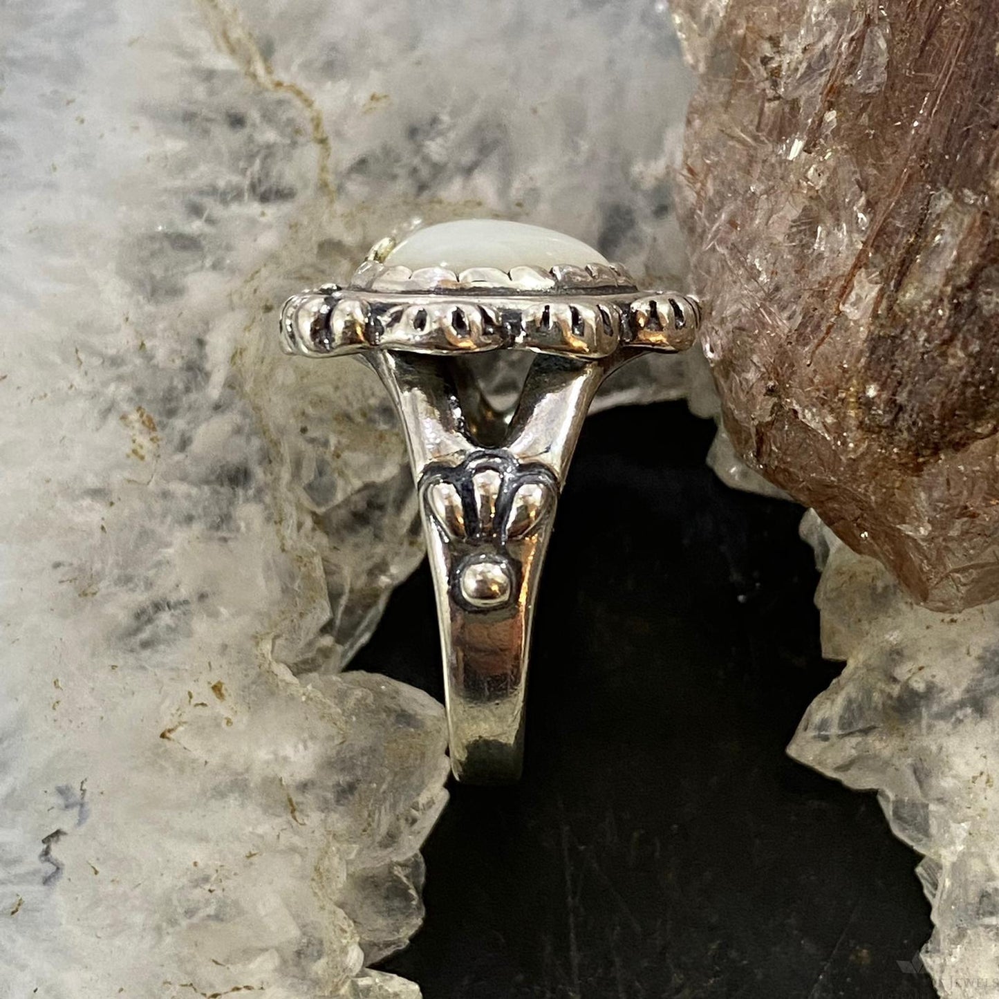 Carolyn Pollack Southwestern Style Silver Mother of Pearl Heart Ring For Women